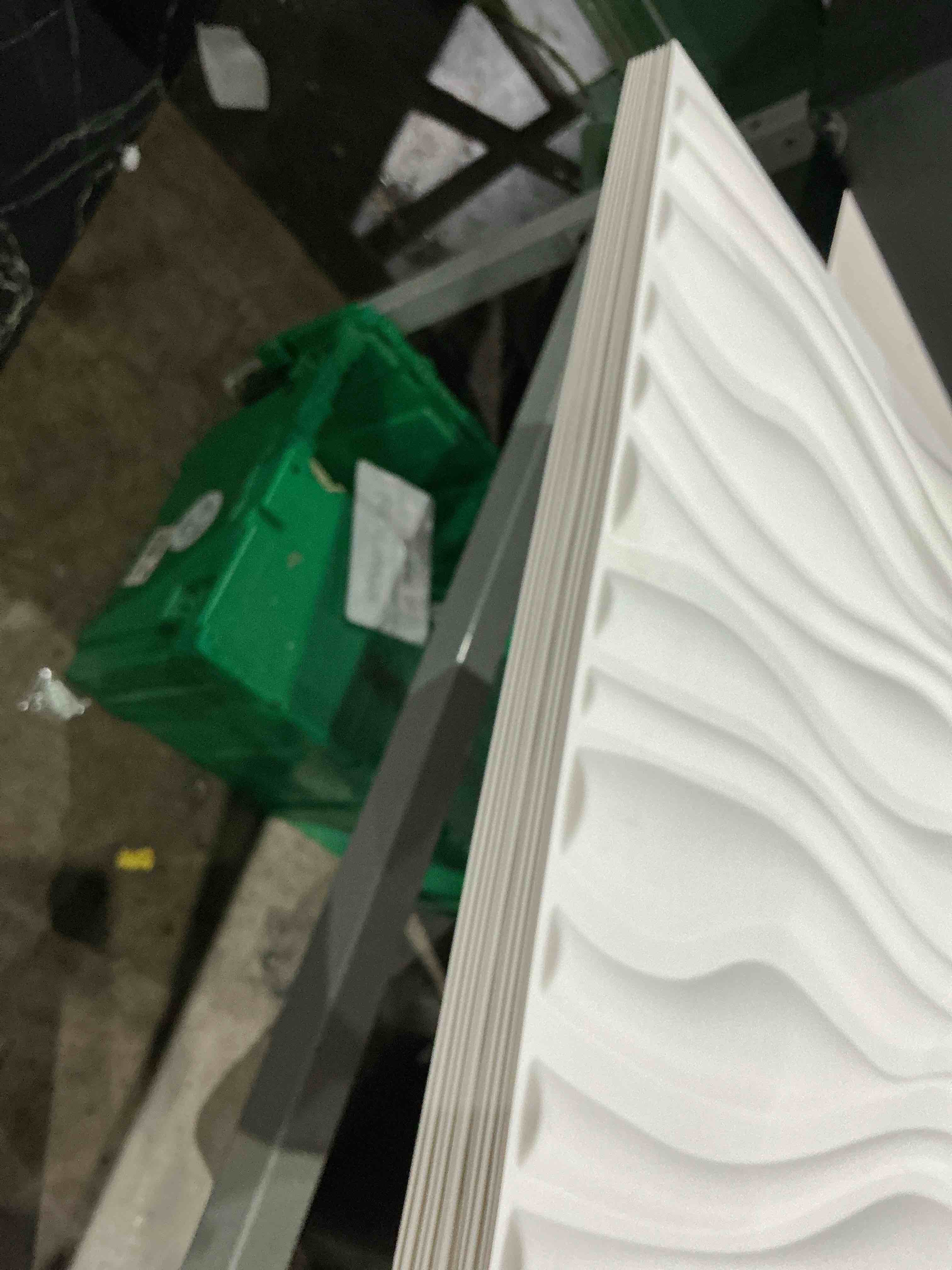 Condition photo showing As Is for warmiehomy 3d wall panels 19.7"x19.7" wall panels 12 pack wall panelling decorative waves 3d effect wall tiles white for living room, bedroom, bathroom, interior home wall decor(50cm*50cm)