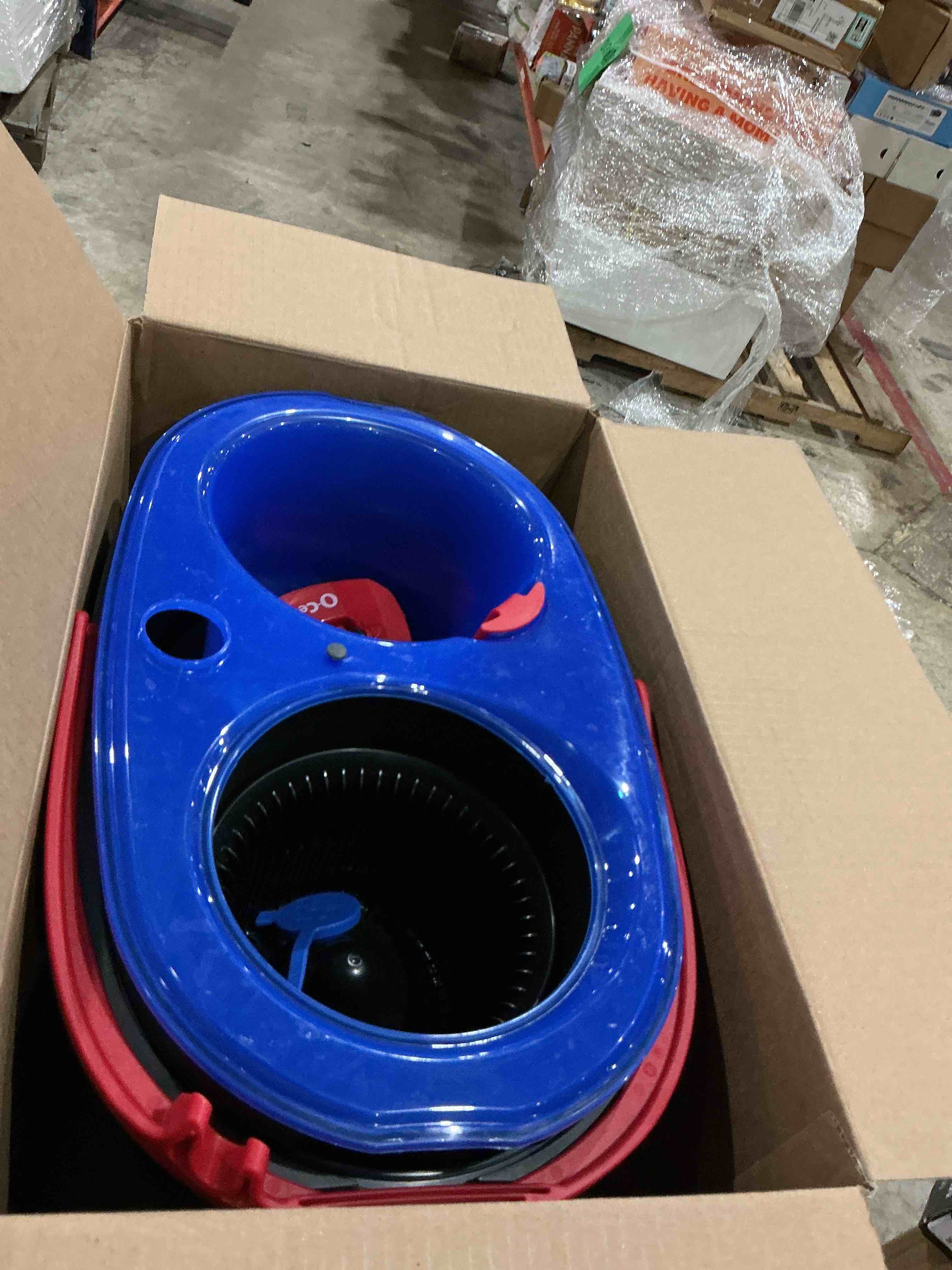Condition photo showing As Is for o-cedar rinseclean spin mop & bucket system