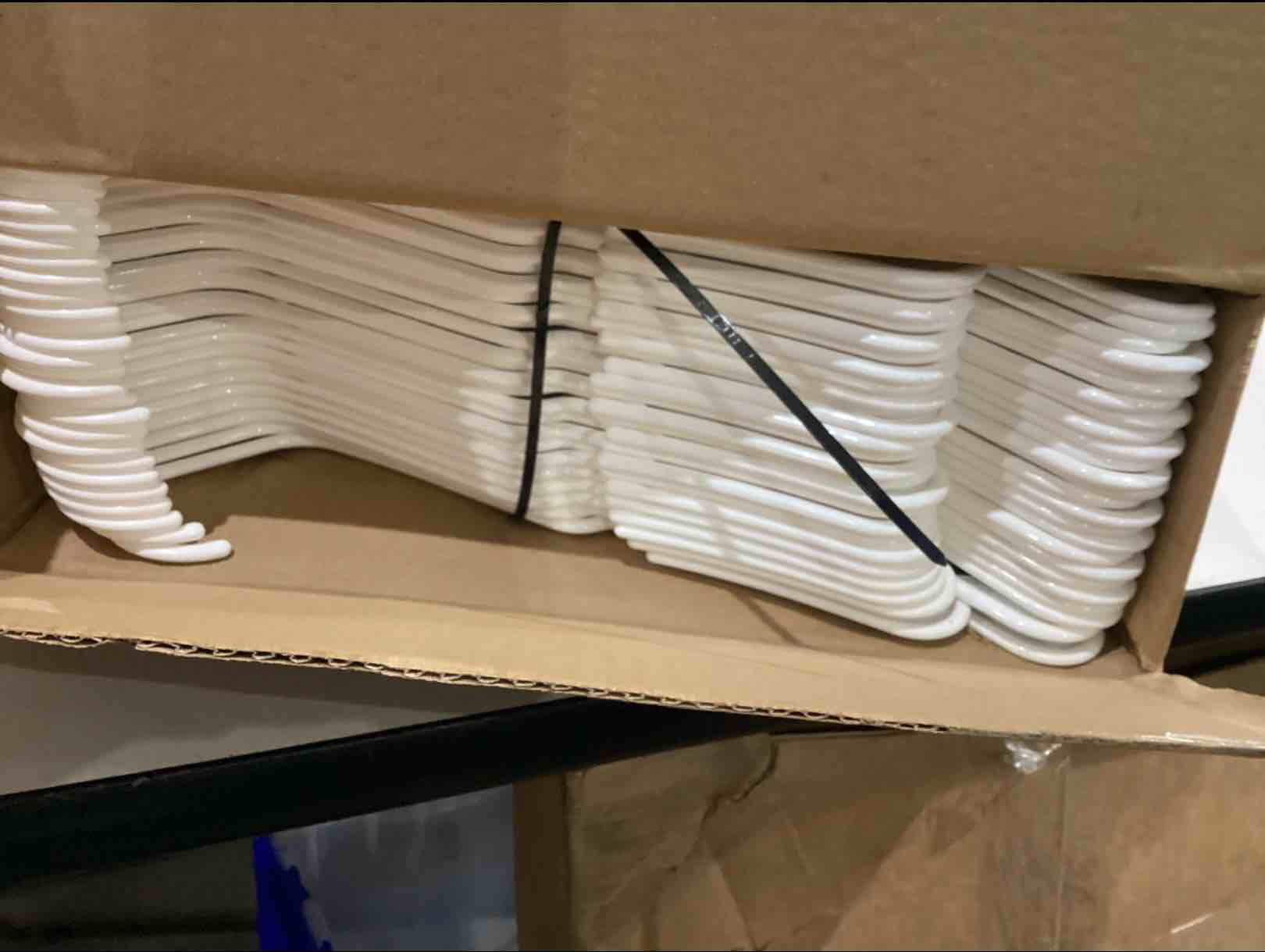 Condition photo showing Good Condition for utopia home - plastic hangers 50 pack - space saving clothes hanger - durable and strong closet organizers and storage makes it ideal stocking stuffers or apartment or dorm room essentials (white) pack of 50 white
