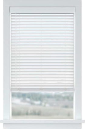 levolor trim+go 2" cordless white faux wood blinds 23"x64" cut to 21.5" lt6-136