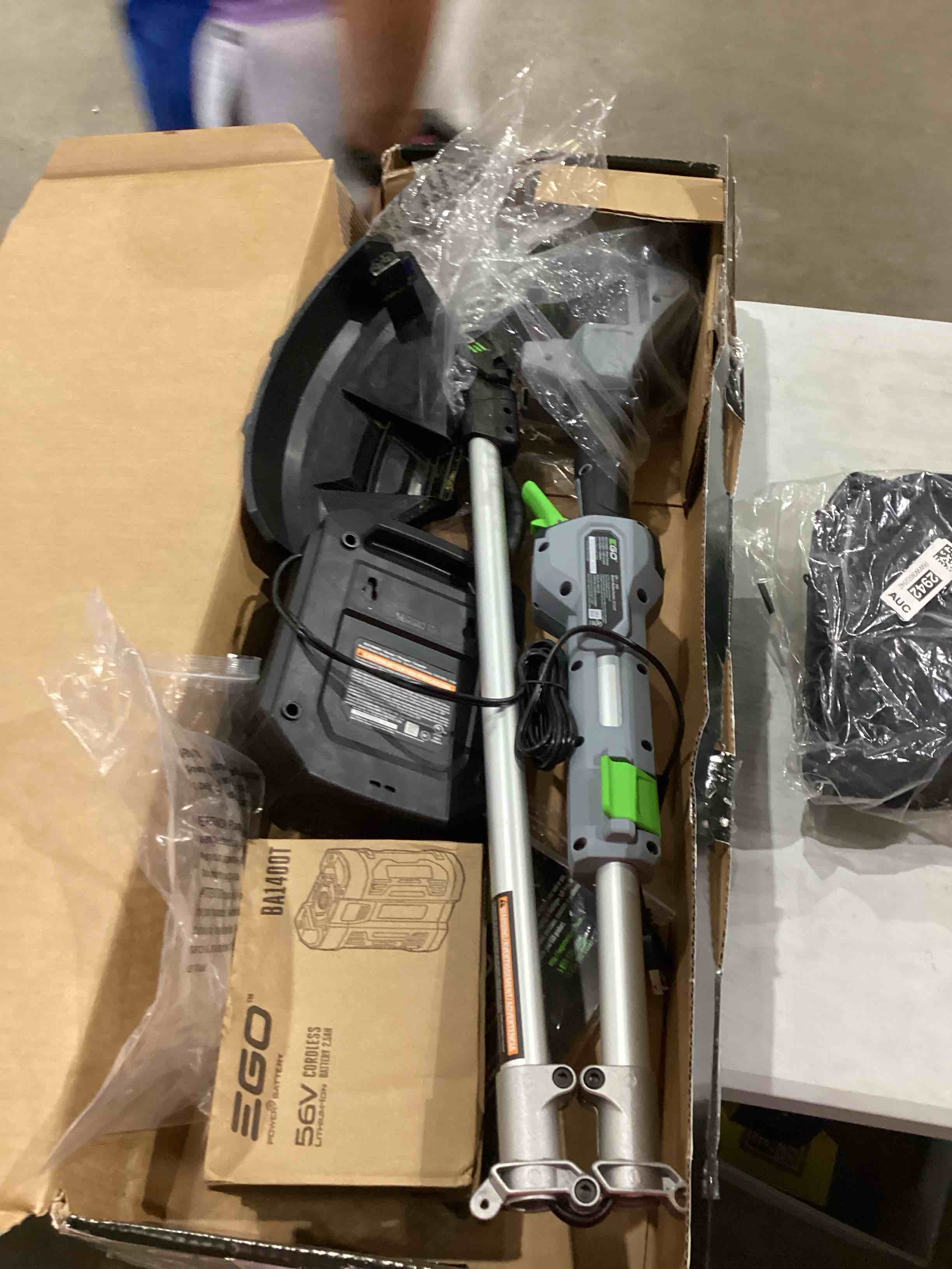 Condition photo showing As Is for ego power+ 15in powerload string trimmer and 615 cfm blower combo kit