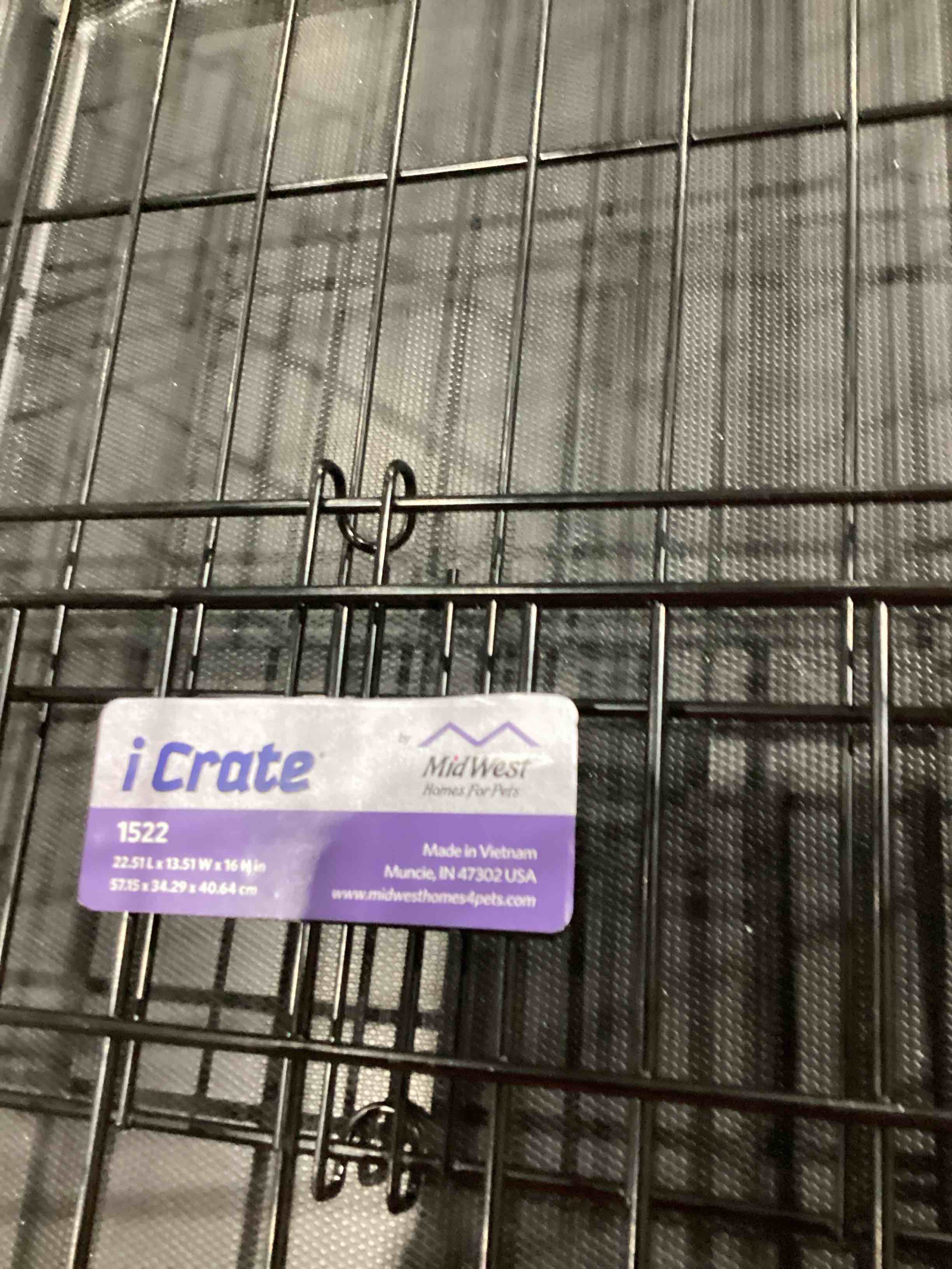Condition photo showing Good Condition for dumos dog crate, 16 inch extra large double door dog cage with plastic leak-proof pan tray, folding metal wire pet kennel for indoor, outdoor, travel 48.4"l x 30.0"w x 31.3"h double door