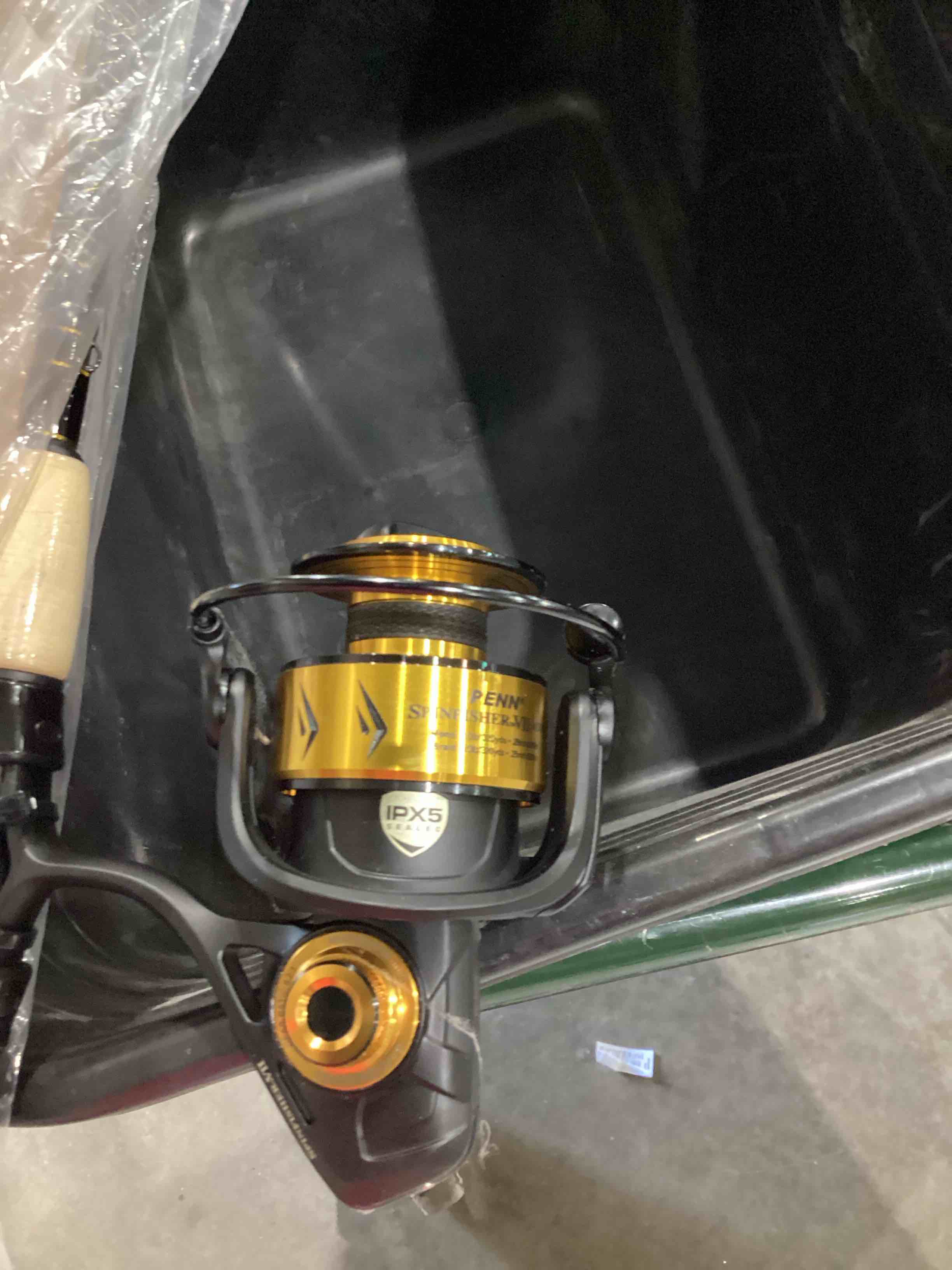 Condition photo showing As Is for penn spinfisher vii spinning reel and fishing rod combo ssvii - new model 4500 size reel - 7' - medium - 1pc
