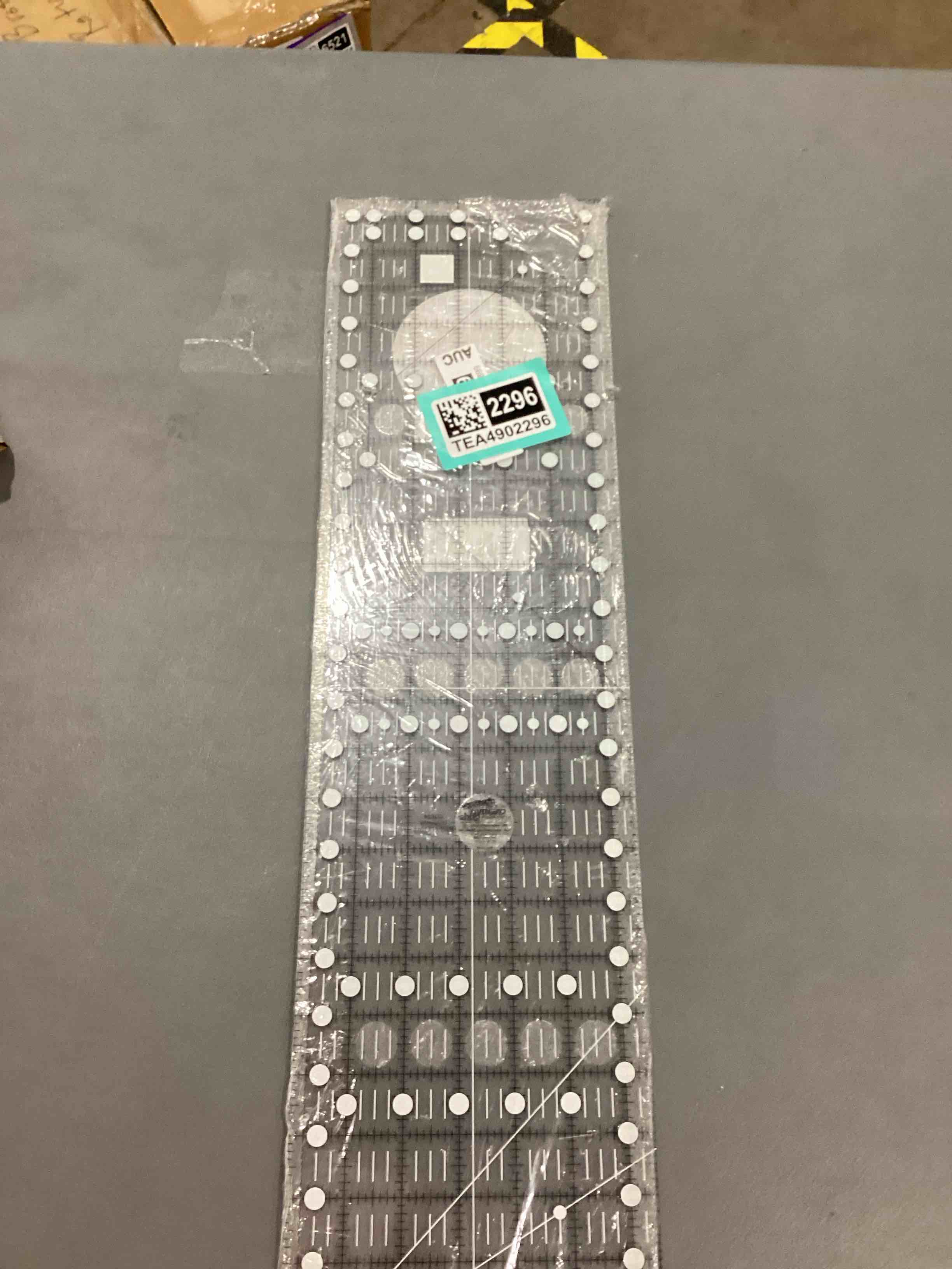 Condition photo showing As Is for creative grids quilt ruler 6-1/2in x 24-1/2in rectangle - cgr24 – made in usa, non-slip grip acrylic quilting, sewing, crafting, patchwork ruler for measuring & cutting fabric