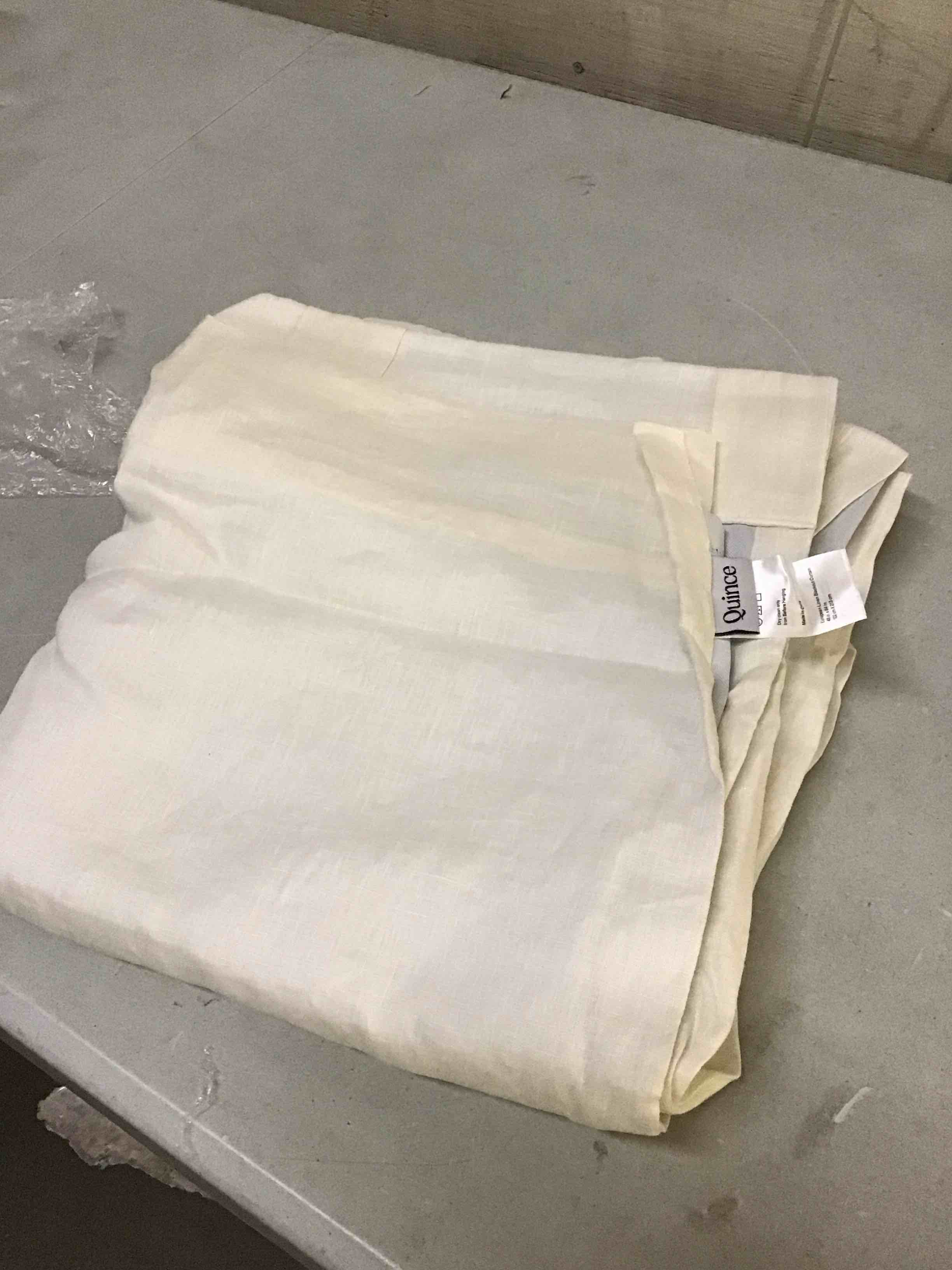 Condition photo showing As Is for ( incomplete one panel only ) quince european linen blackout curtain 48x84 inches
