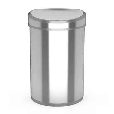 allen + roth 45 liter brushed silver steel indoor/outdoor kitchen motion sensing trash