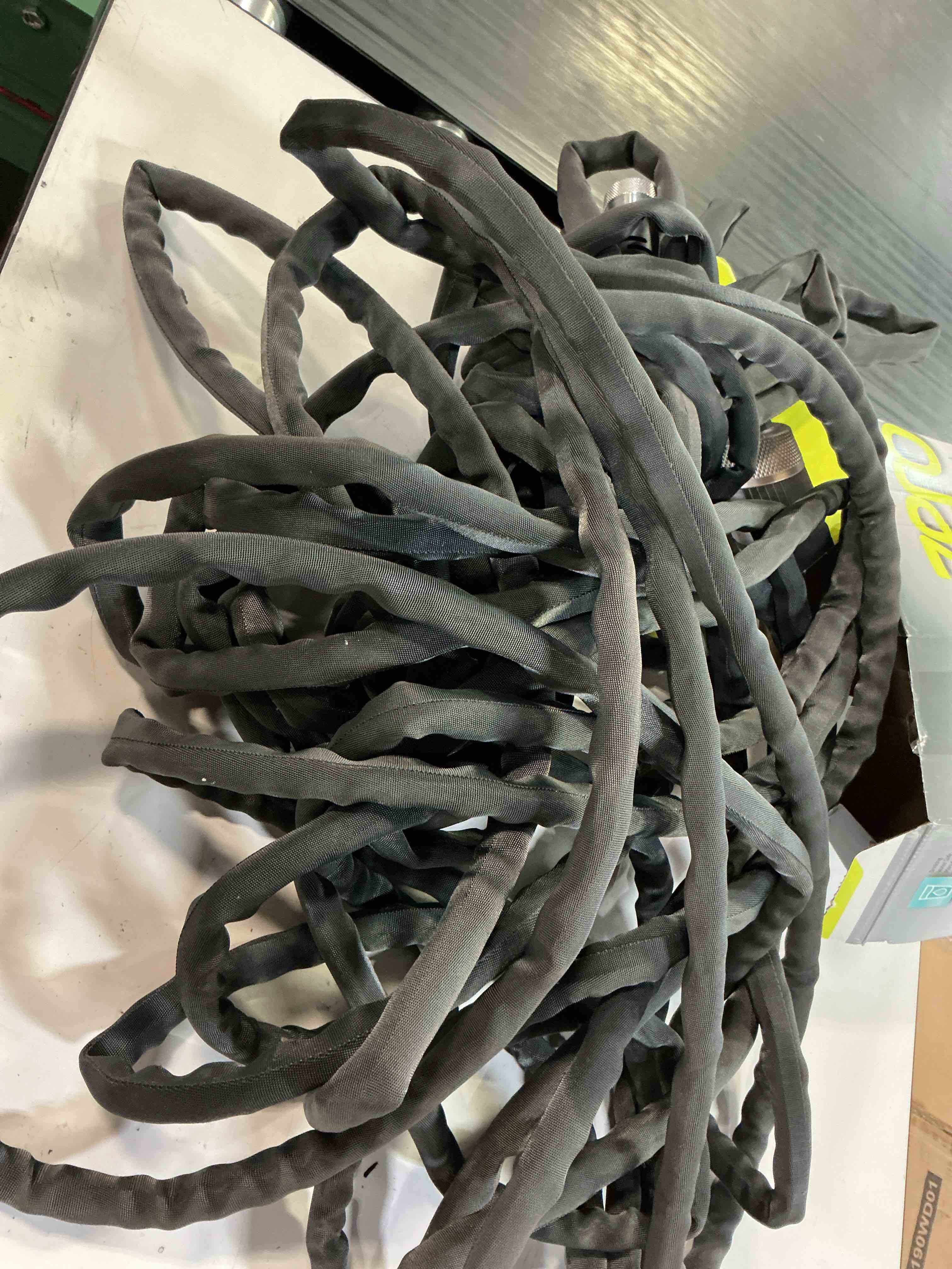 Condition photo showing As Is for apex zero-g 4001-100 garden hose  5/8 in  100 ft l  coupling  fiber  gray