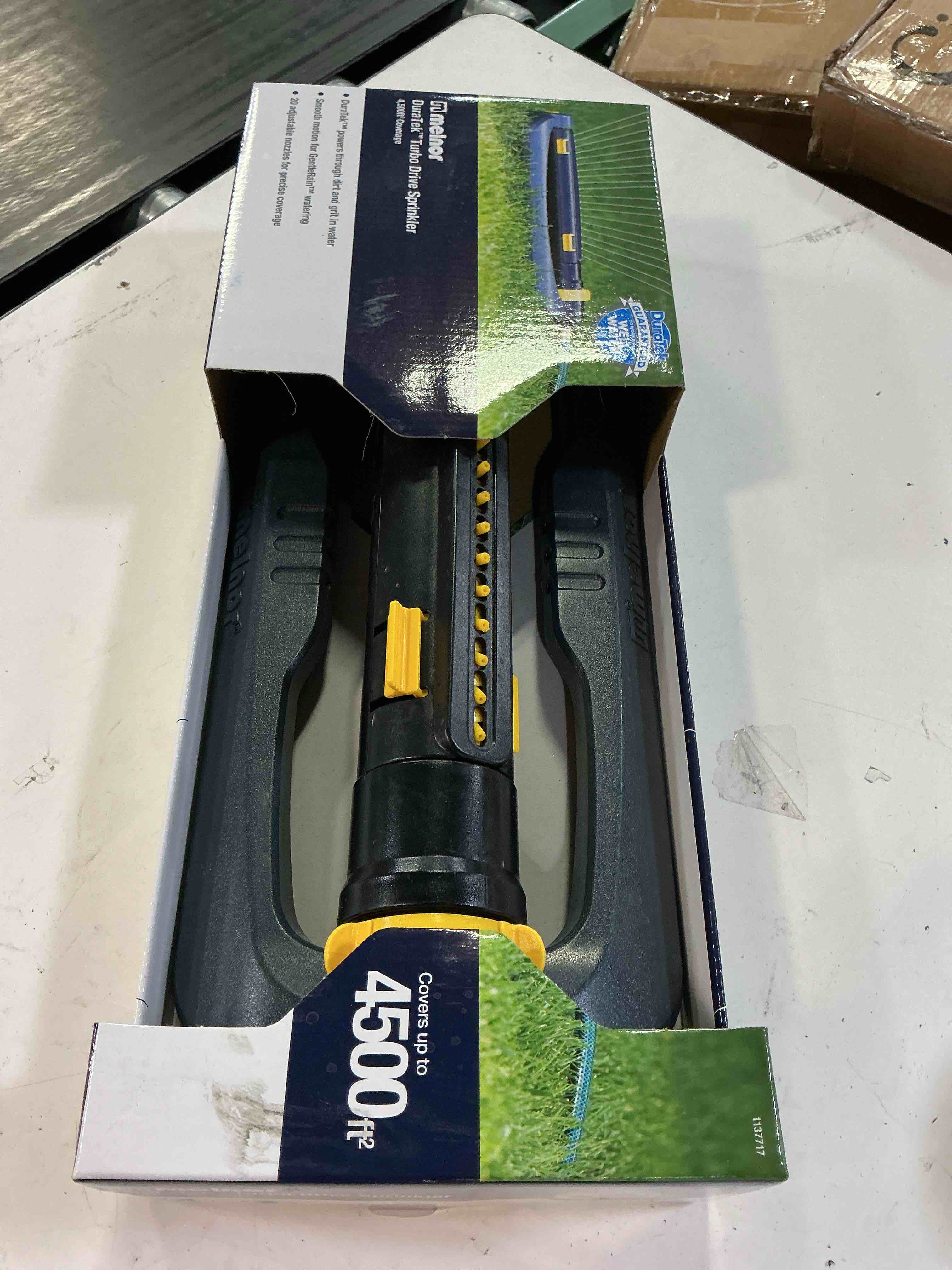 Condition photo showing Good Condition for melnor 65165amz xt turbo oscillating sprinkler, 4,500 sq. ft., quick connect bundle, 2-way adjustable, black, yellow