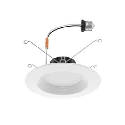 utilitech white 5-in or 6-in 850 -lumens switchable white round dimmable led wet