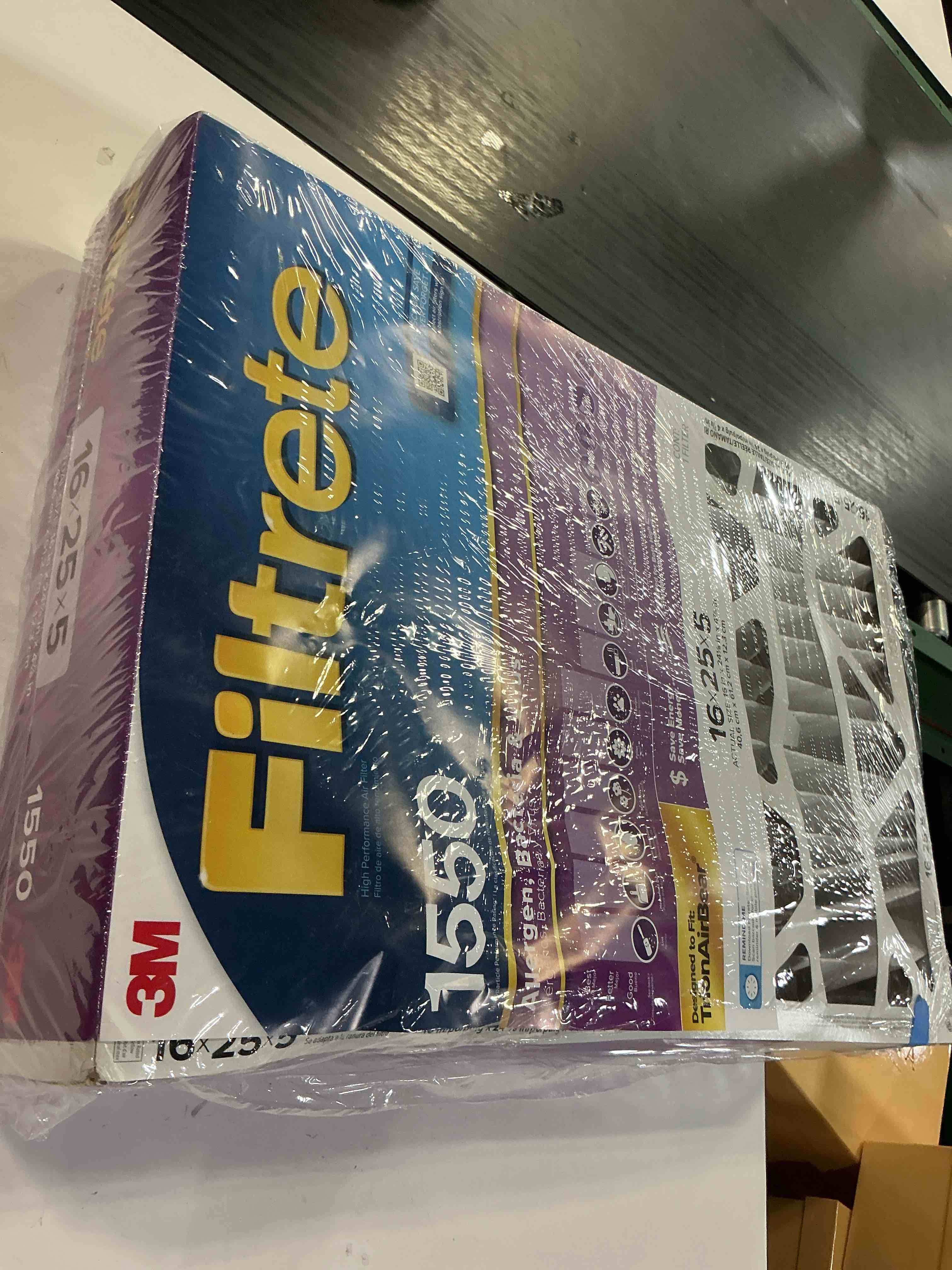 Condition photo showing Good Condition for minnesota mining lowedp015in2 filtrete 1550 mpr ultra allergen: 16-in x 25-in x 5-in