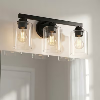 emeryson 17.75-in 3 light matte black transitional bathroom vanity light