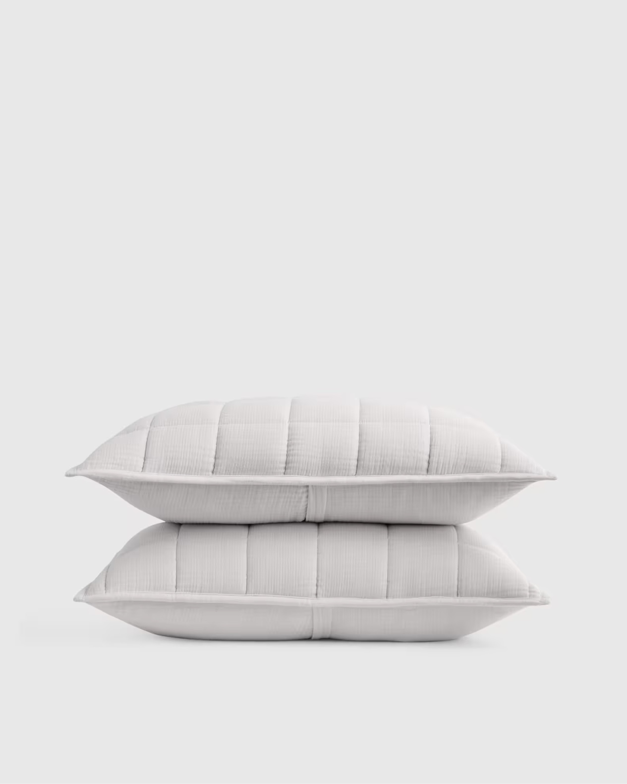 Organic Airy Gauze Box Quilt Sham Set, Full/Queen, Mist