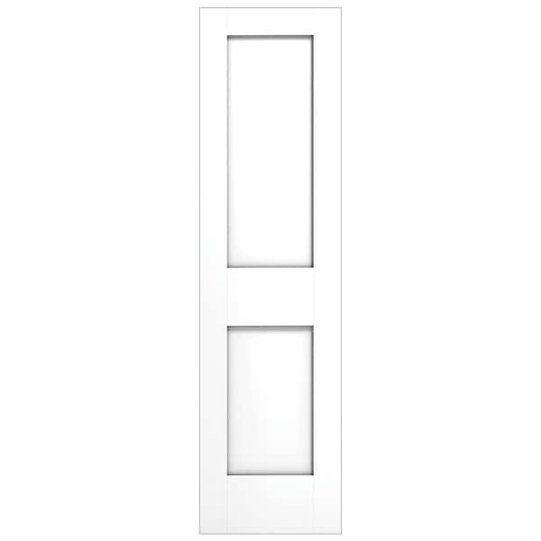 14 in. x 80 in. x 1-3/8 in. 2-panel flat square top shaker sticking pre-fit and beveled primed wood core door slab