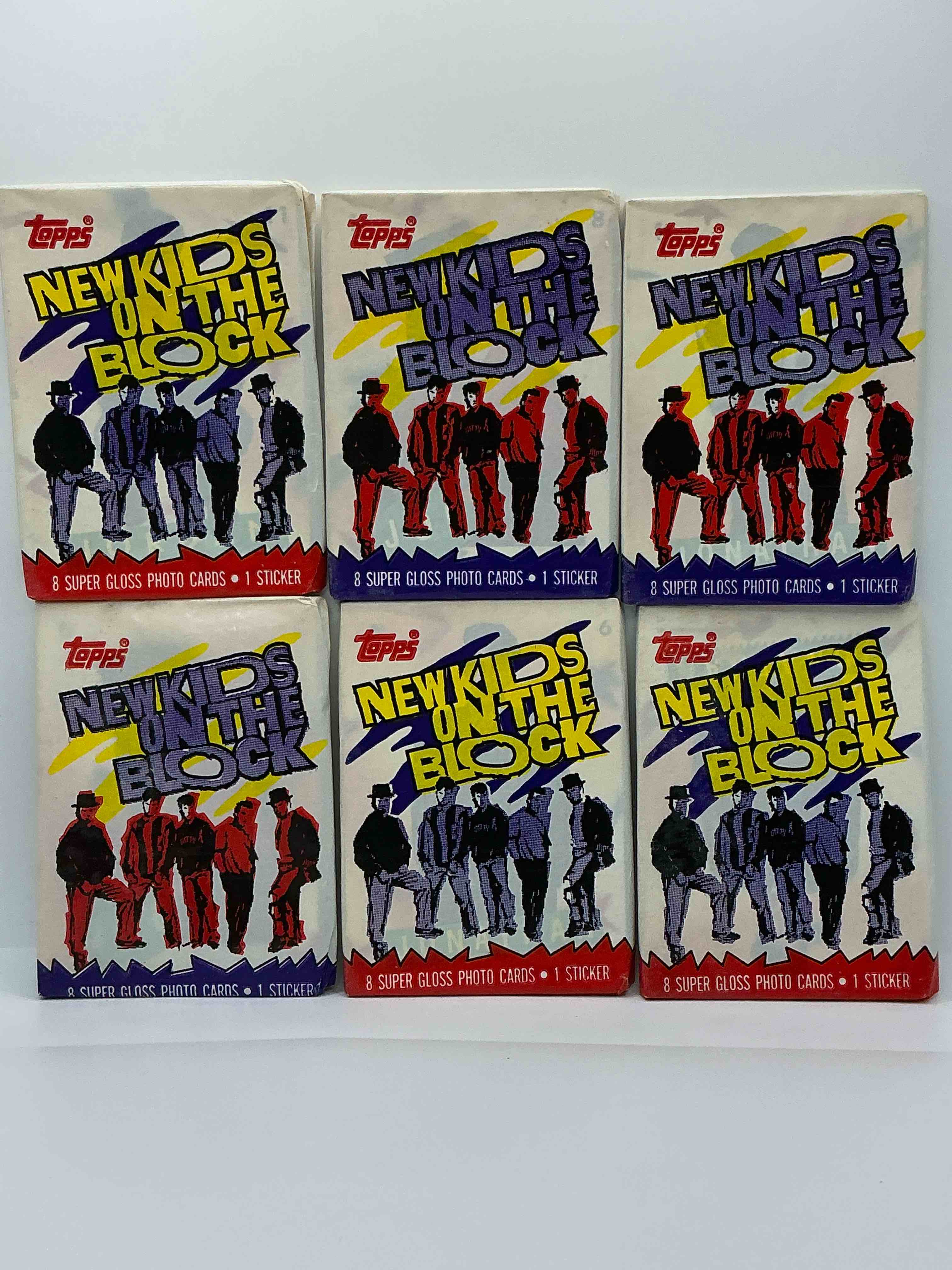 1989 hangin’ tough! new kids on the block, the original boy band history! check out these original, sealed new kids trading card wax packs, direct from original retail case! re-live 1989 with these highly collectible, authentic pieces of pop culture history!