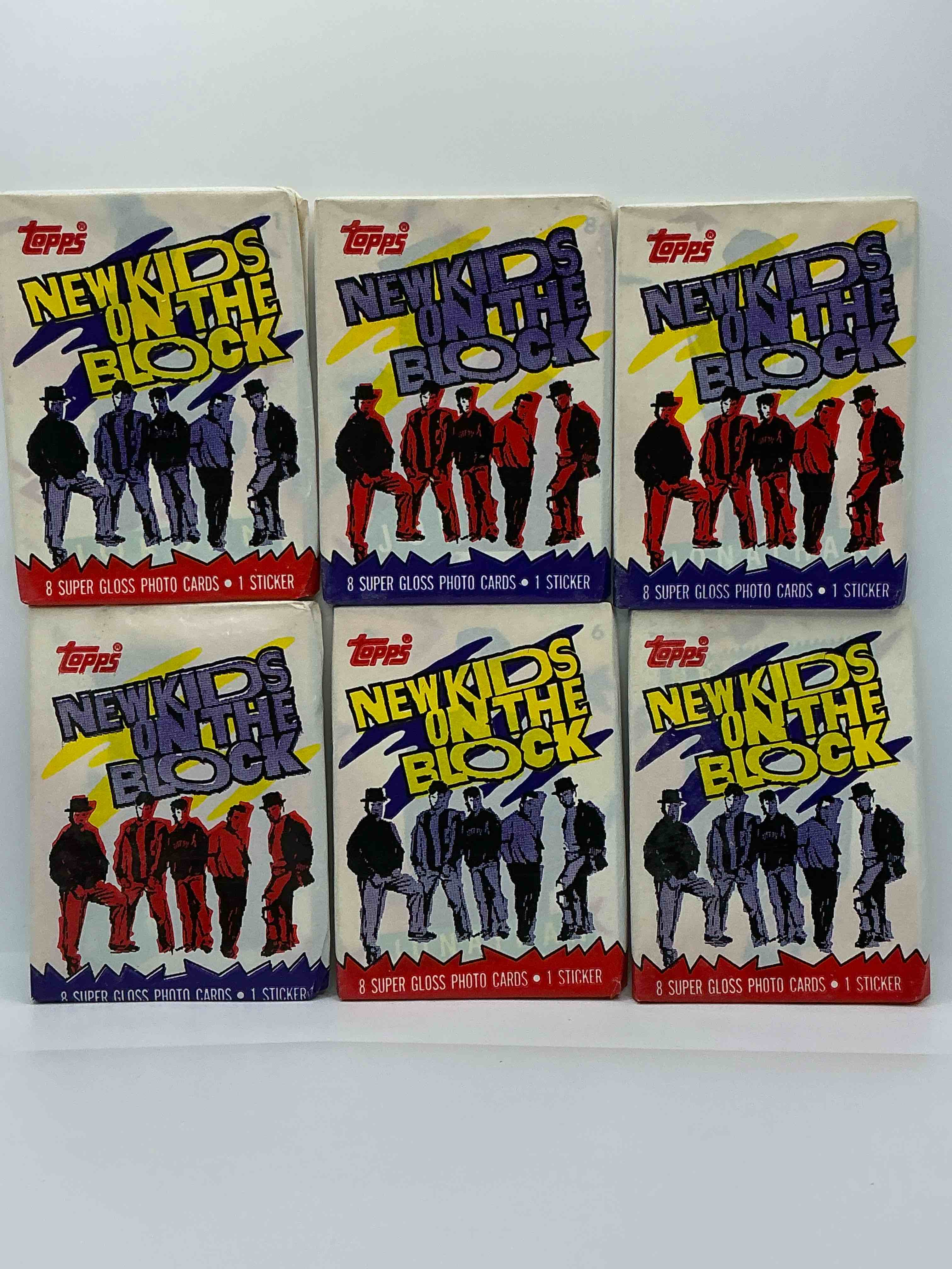 Condition photo showing New/Like New for 1989 hangin’ tough! new kids on the block, the original boy band history! check out these original, sealed new kids trading card wax packs, direct from original retail case! re-live 1989 with these highly collectible, authentic pieces of pop culture history!