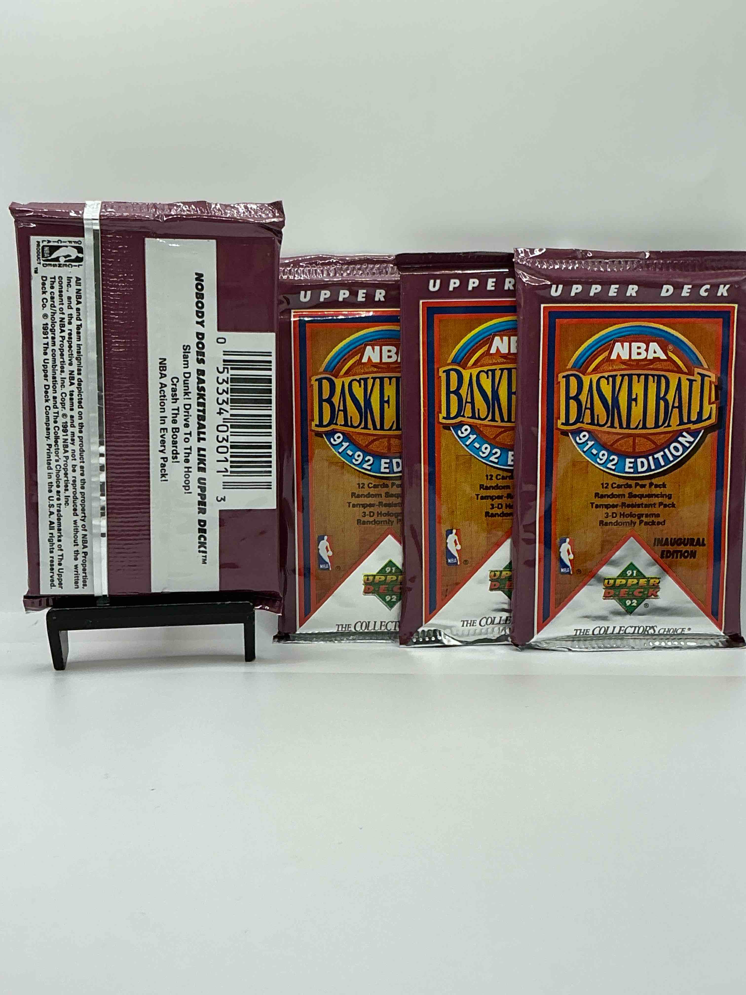 Condition photo showing New/Like New for michael jordan?! 1991/92 nba upper deck basketball sealed sports card collectible pack, direct from original retail case! search for valuable michael jordan #44, magic vs. jordan card #34 & so many other cool cards! hard to find & drying up!