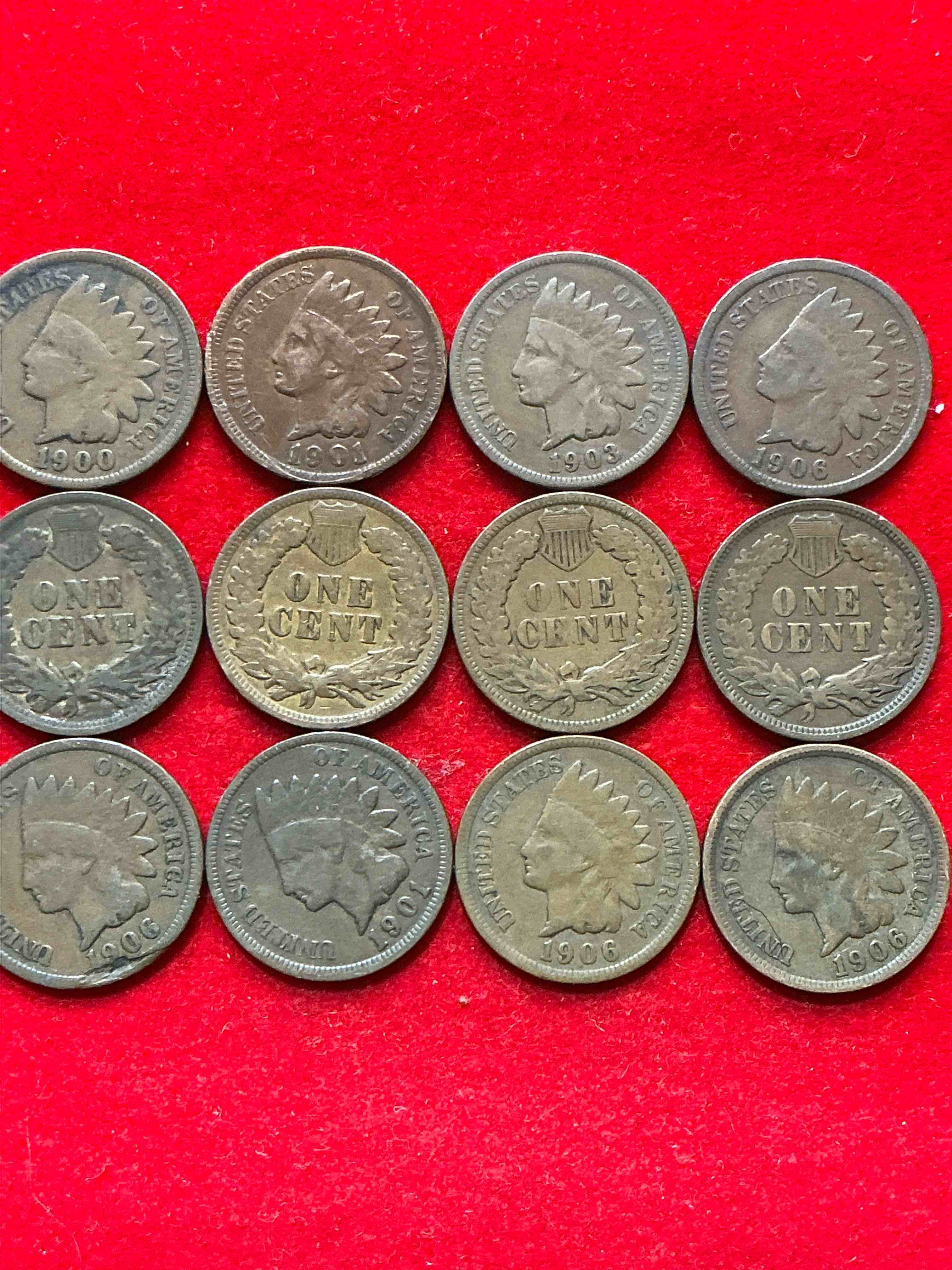 Condition photo showing Good Condition for indian head pennies! these gorgeous u.s. pennies were minted from 1859-1909 & have become serious collector items! the "indian head" design is actually a representation of lady liberty wearing an indian headdress. here are beautiful, well-kept examples representing many different mint years! great for collecting, investing & learning history, & rare with visible dates!