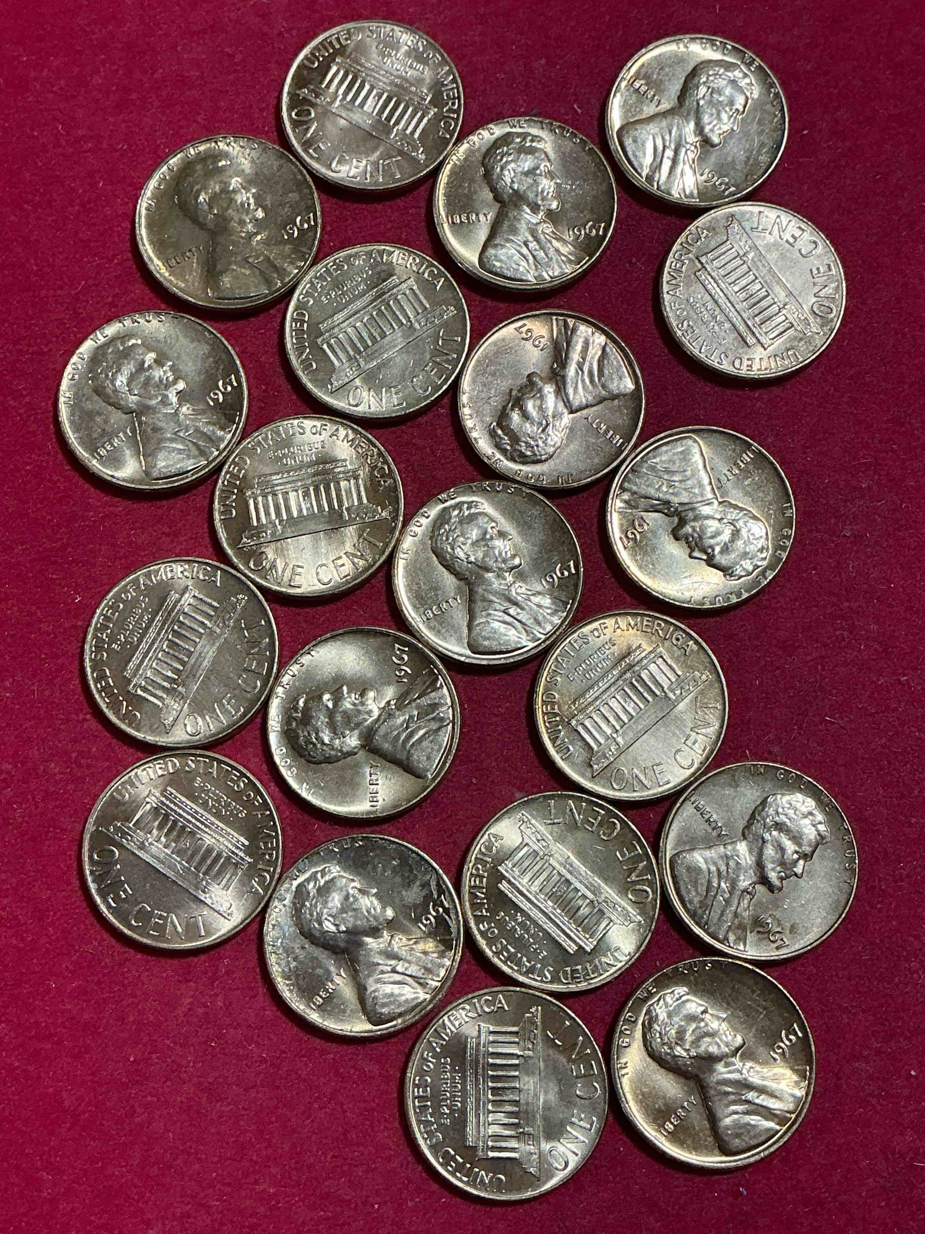 Condition photo showing New/Like New for 1967 “summer of love” brilliant uncirculated pennies! check out these 1967 “summer of love” era pennies in brilliant uncirculated condition, many direct from the original treasury rolls! these pennies haven’t seen the light of day since 1967! own these highly collectible pieces of history in mint condition!