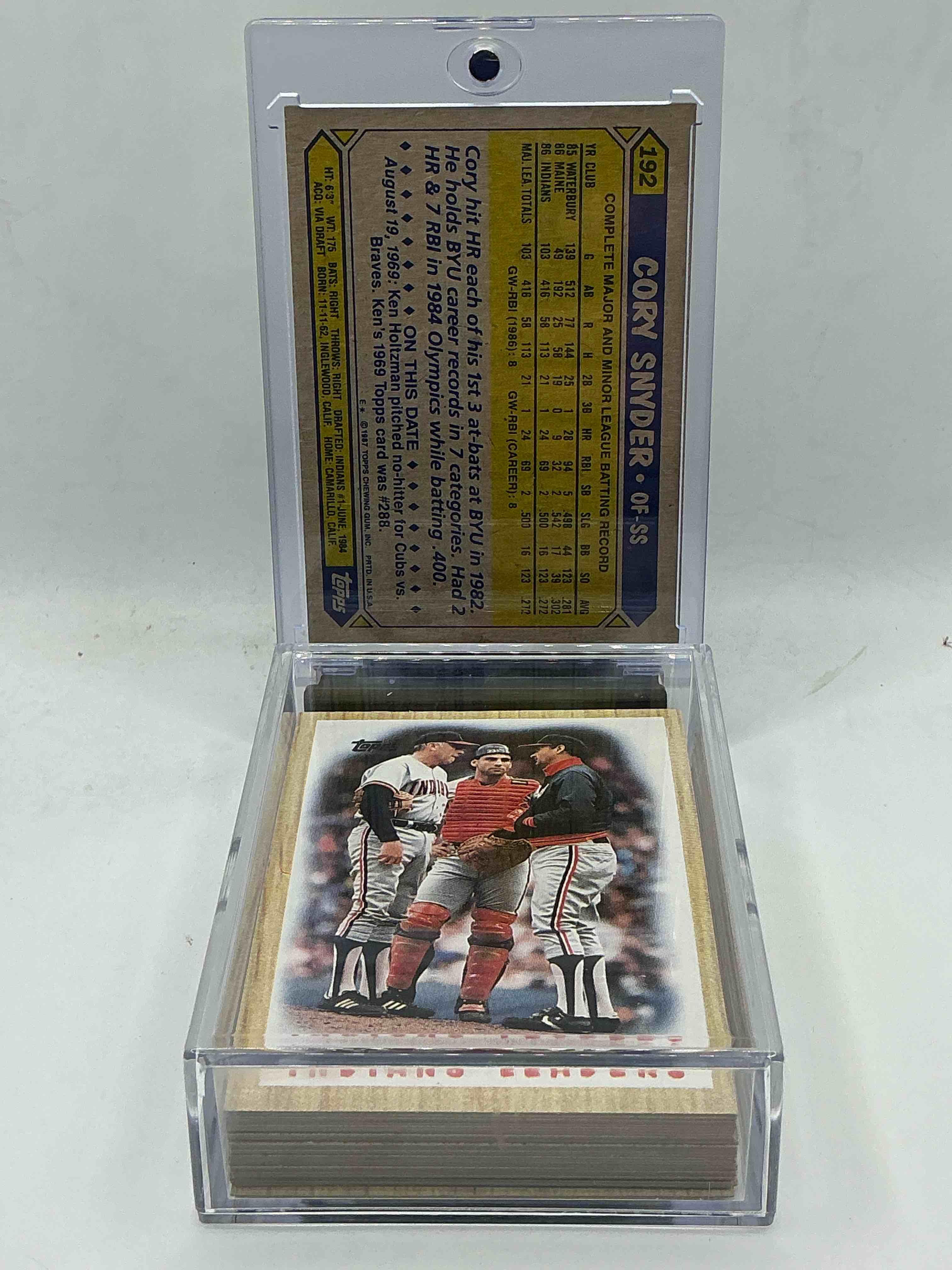 Condition photo showing New/Like New for 1987 topps baseball… indians set! cory snyder, brett butler, don schulze, tom waddell, mel hall & more! insane 29 card indians lot!