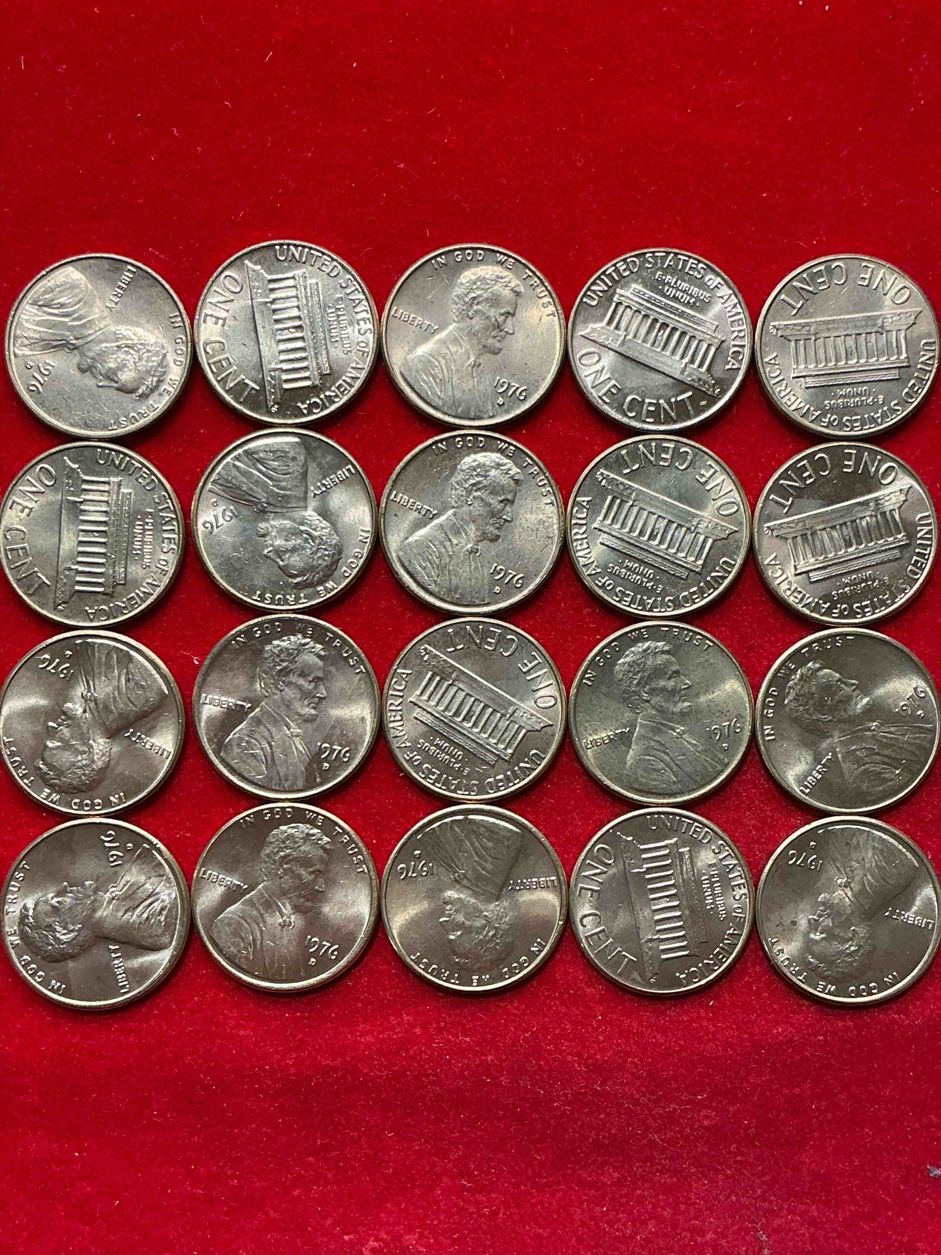 Condition photo showing New/Like New for 1976 brilliant uncirculated america 200 year anniversary pennies! celebrate america’s bicentennial with the unc brilliant 1976 pennies, direct from the original bank rolls! these pennies have not seen the light of day since 1976, wow! serious collector items!