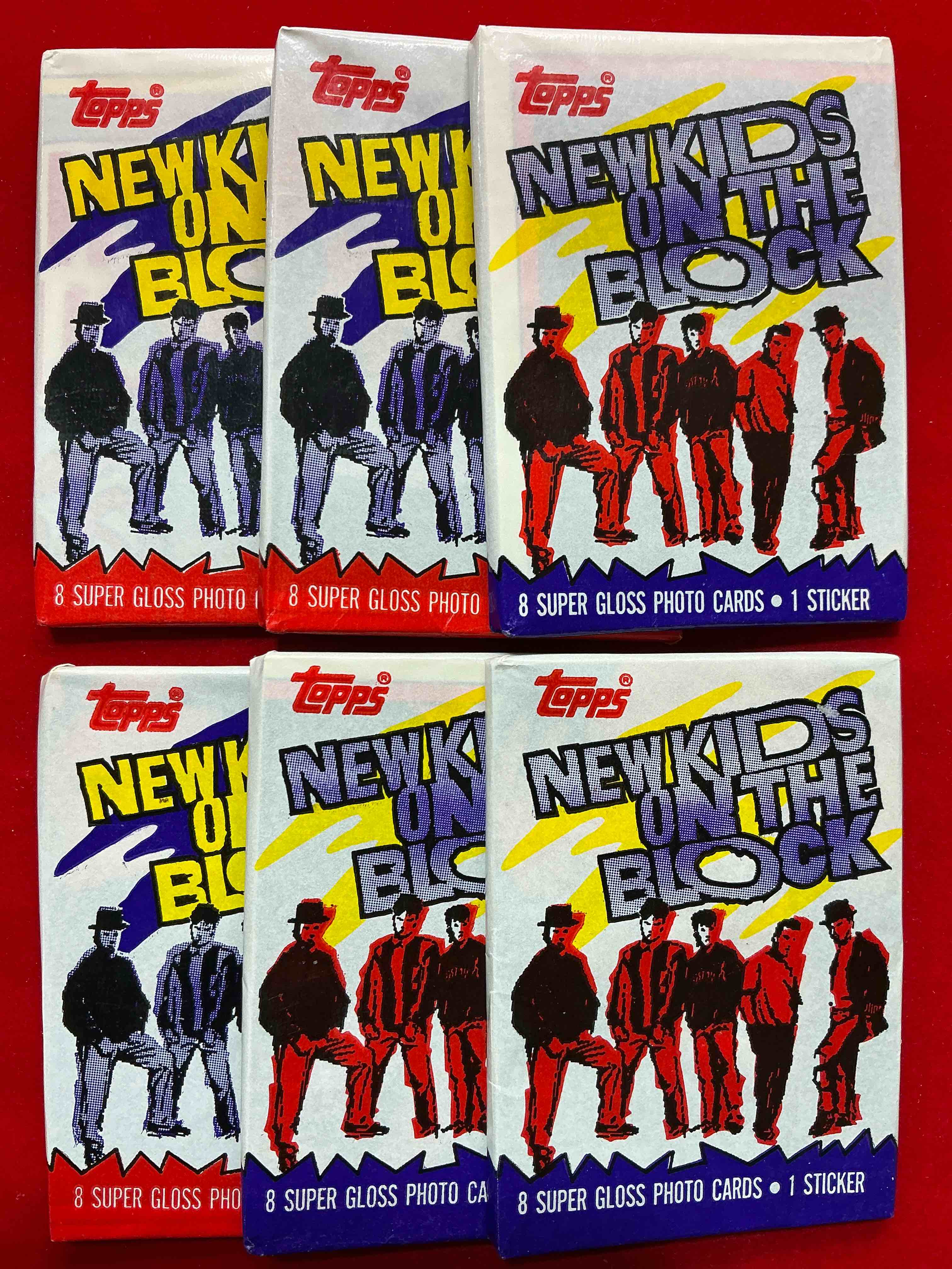 1989 hangin’ tough! new kids on the block, the original boy band history! check out these original, sealed new kids trading card wax packs, direct from original retail case! re-live 1989 with these highly collectible, authentic pieces of pop culture history!