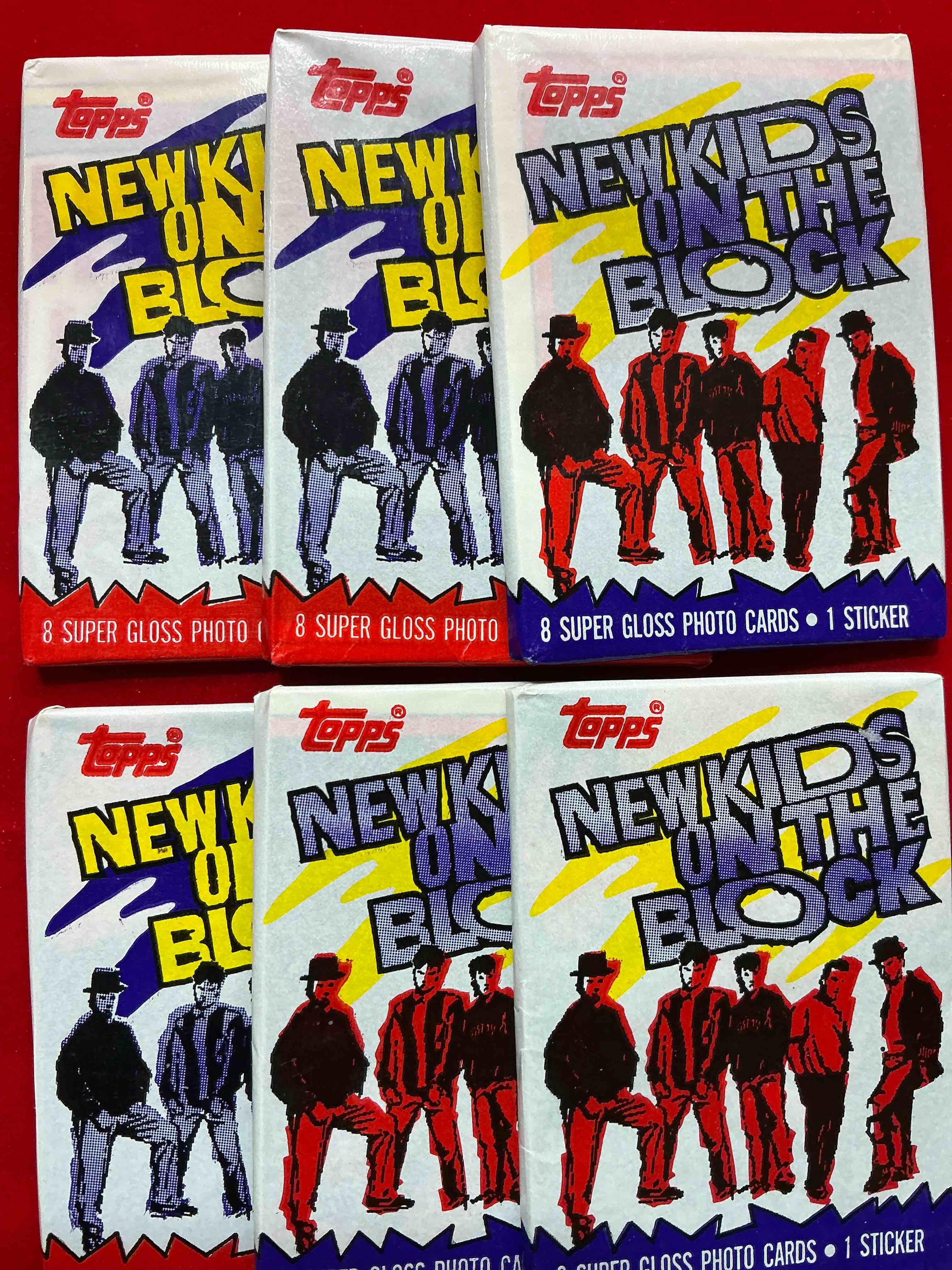 Condition photo showing New/Like New for 1989 hangin’ tough! new kids on the block, the original boy band history! check out these original, sealed new kids trading card wax packs, direct from original retail case! re-live 1989 with these highly collectible, authentic pieces of pop culture history!