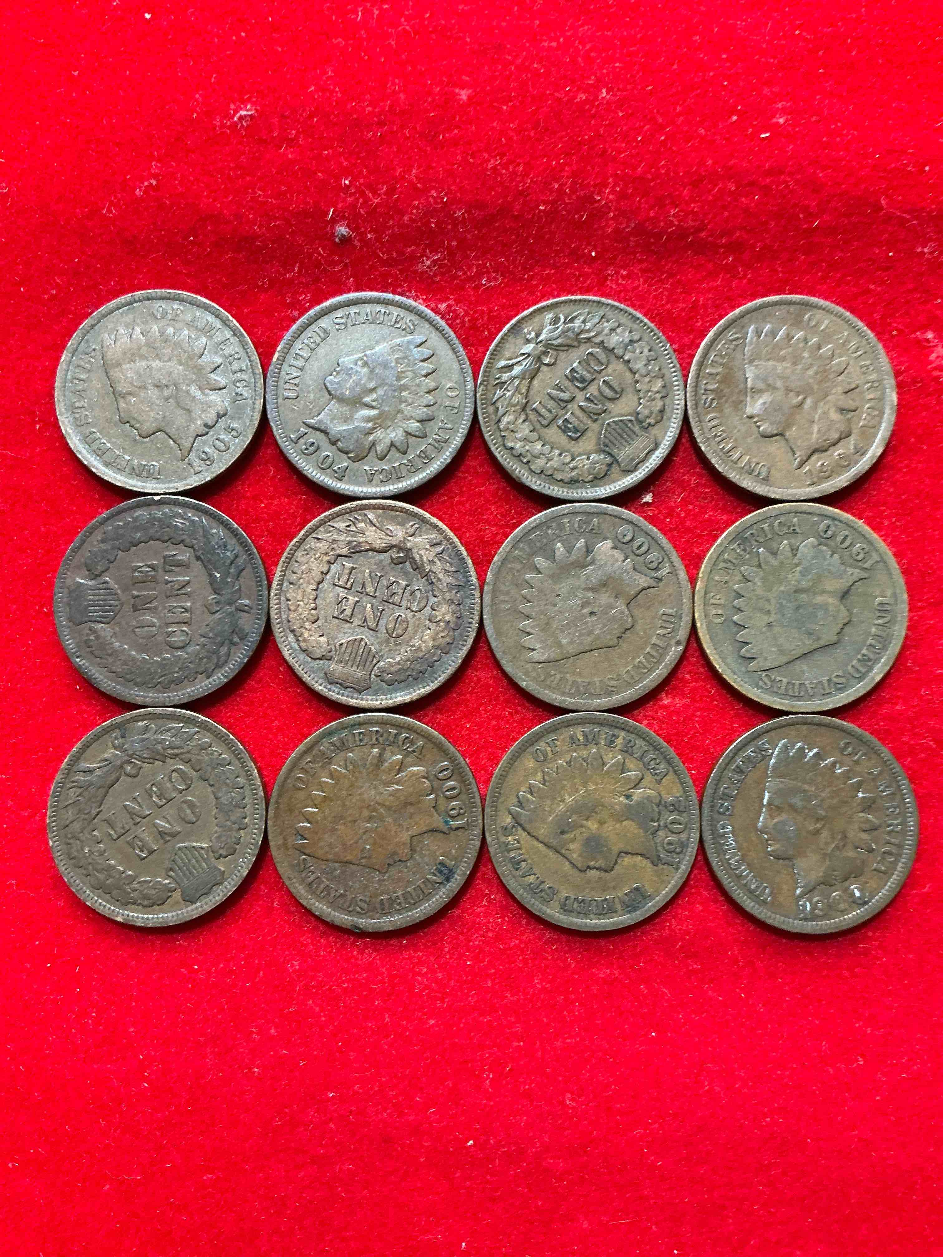 Condition photo showing Good Condition for indian head pennies! these gorgeous u.s. pennies were minted from 1859-1909 & have become serious collector items! the "indian head" design is actually a representation of lady liberty wearing an indian headdress. here are beautiful, well-kept examples representing many different mint years! great for collecting, investing & learning history, & rare with visible dates!