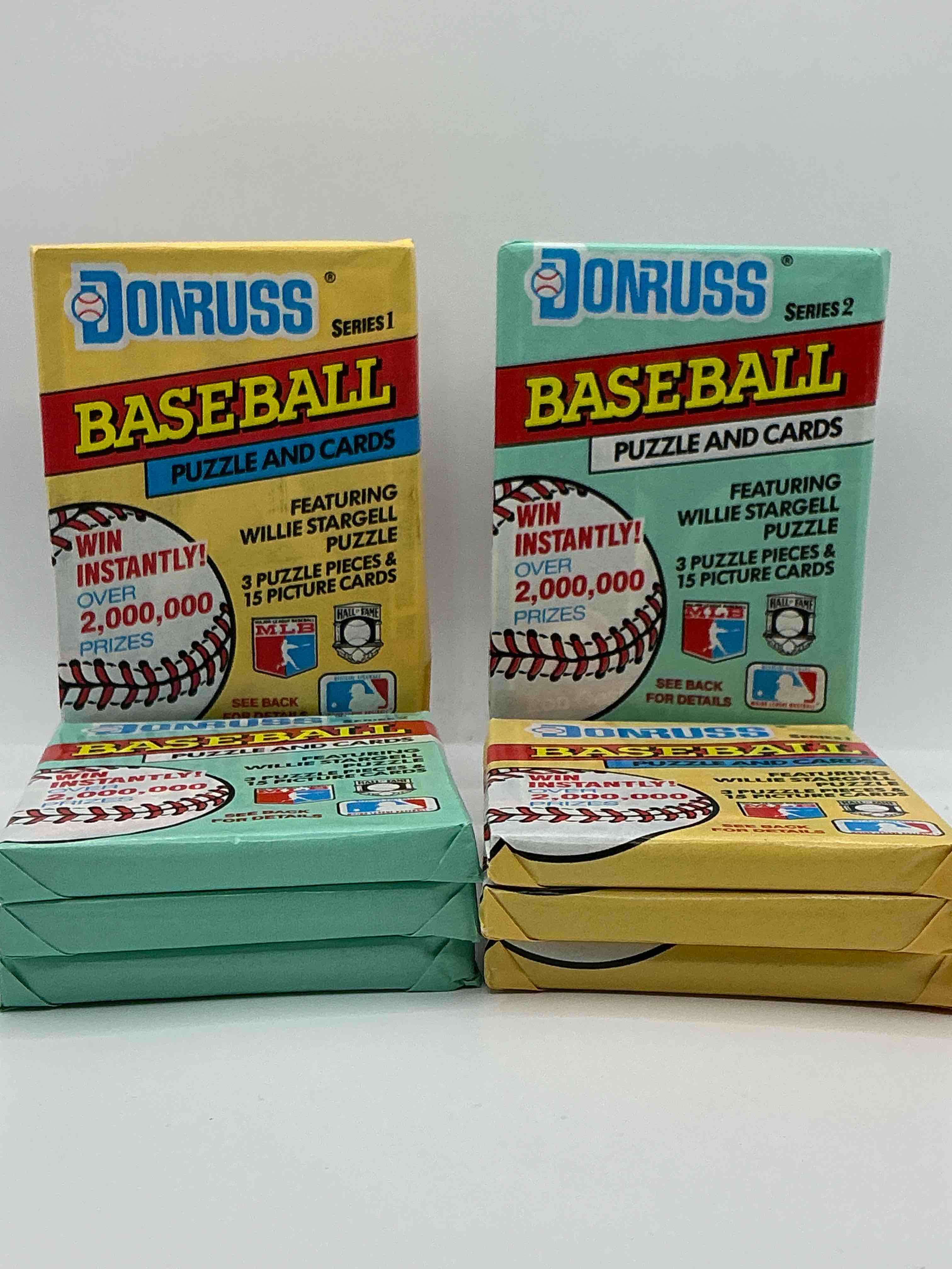 wow! 1991 donruss series 1 & 2 unopened baseball card wax packs! direct from original box! search for valuable ken griffey jr. sports trading cards!