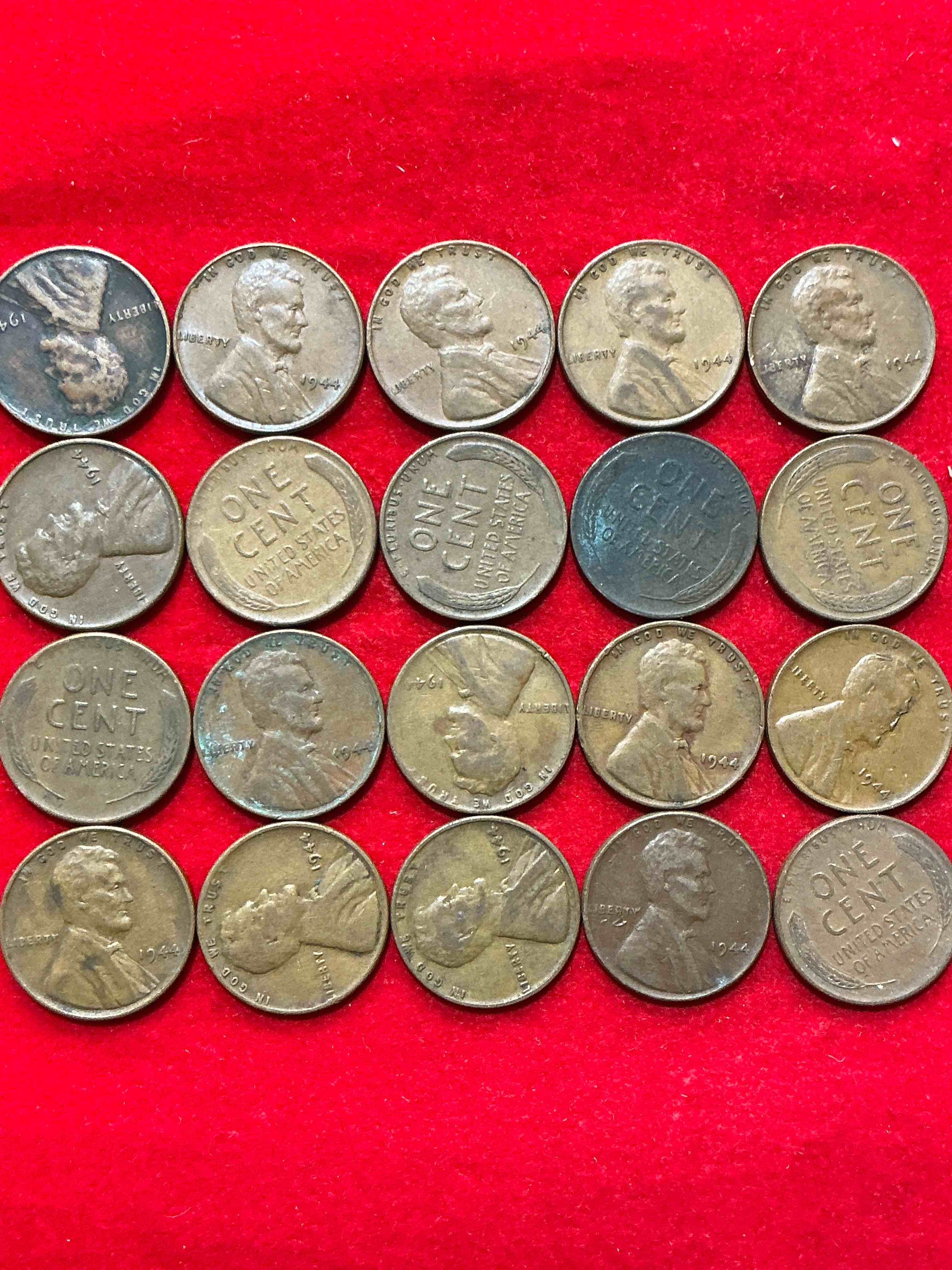 Condition photo showing Good Condition for 1944 calling world war 2 buffs!  1944 d-day era wheat pennies!  d-day was june 6th, 1944 & was one of the most significant battles of wwii! own pieces of this era with these genuine 1944 wheat pennies in nice condition!  