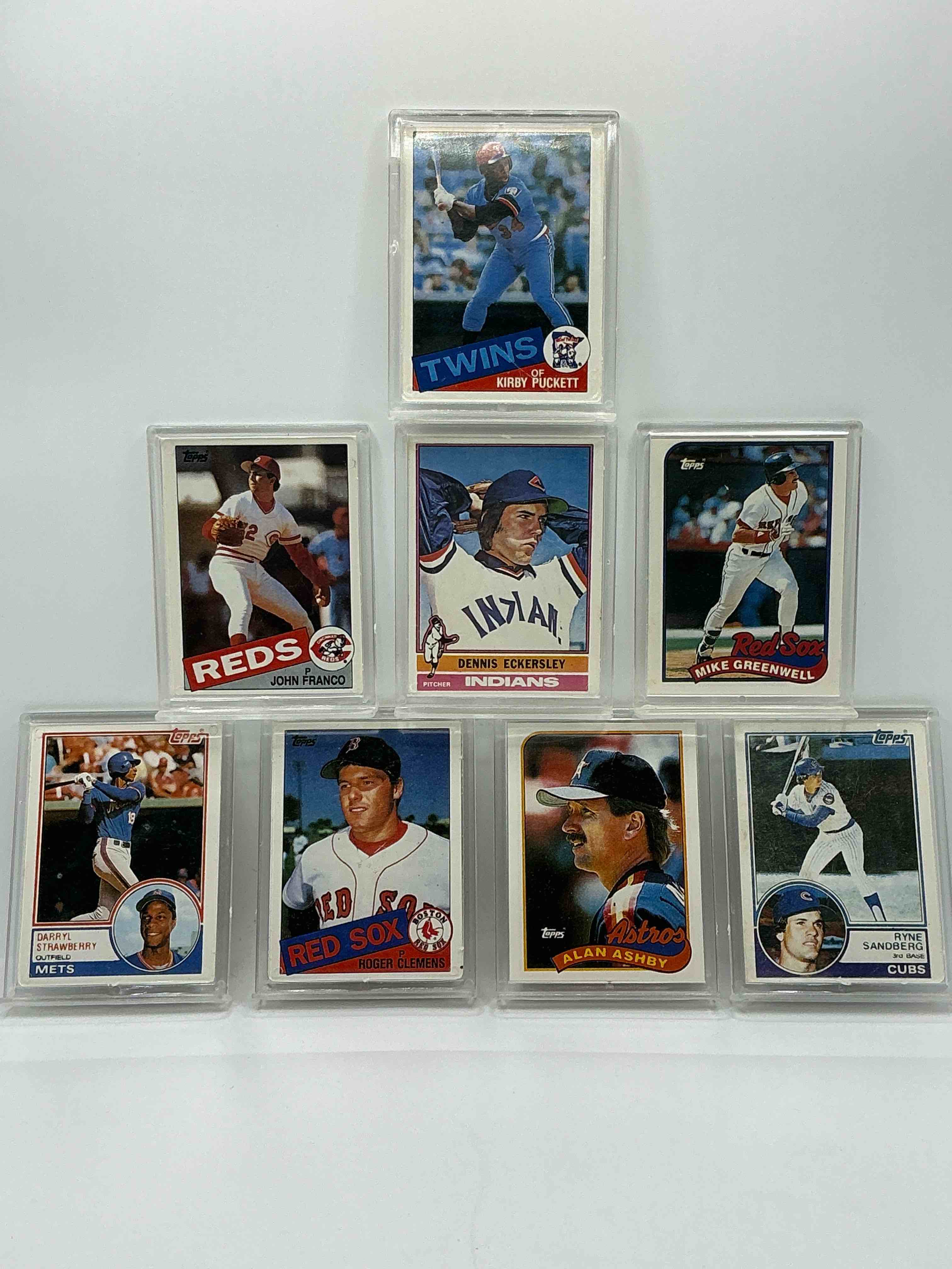 Darryl Strawberry, Kirby Puckett, Roger Clemens, Ryne Sandberg & More! Super Cool Mini Cards & Posters In Cases! An Awesome Piece Of Sports Decor & Memorabilia! Wow!
