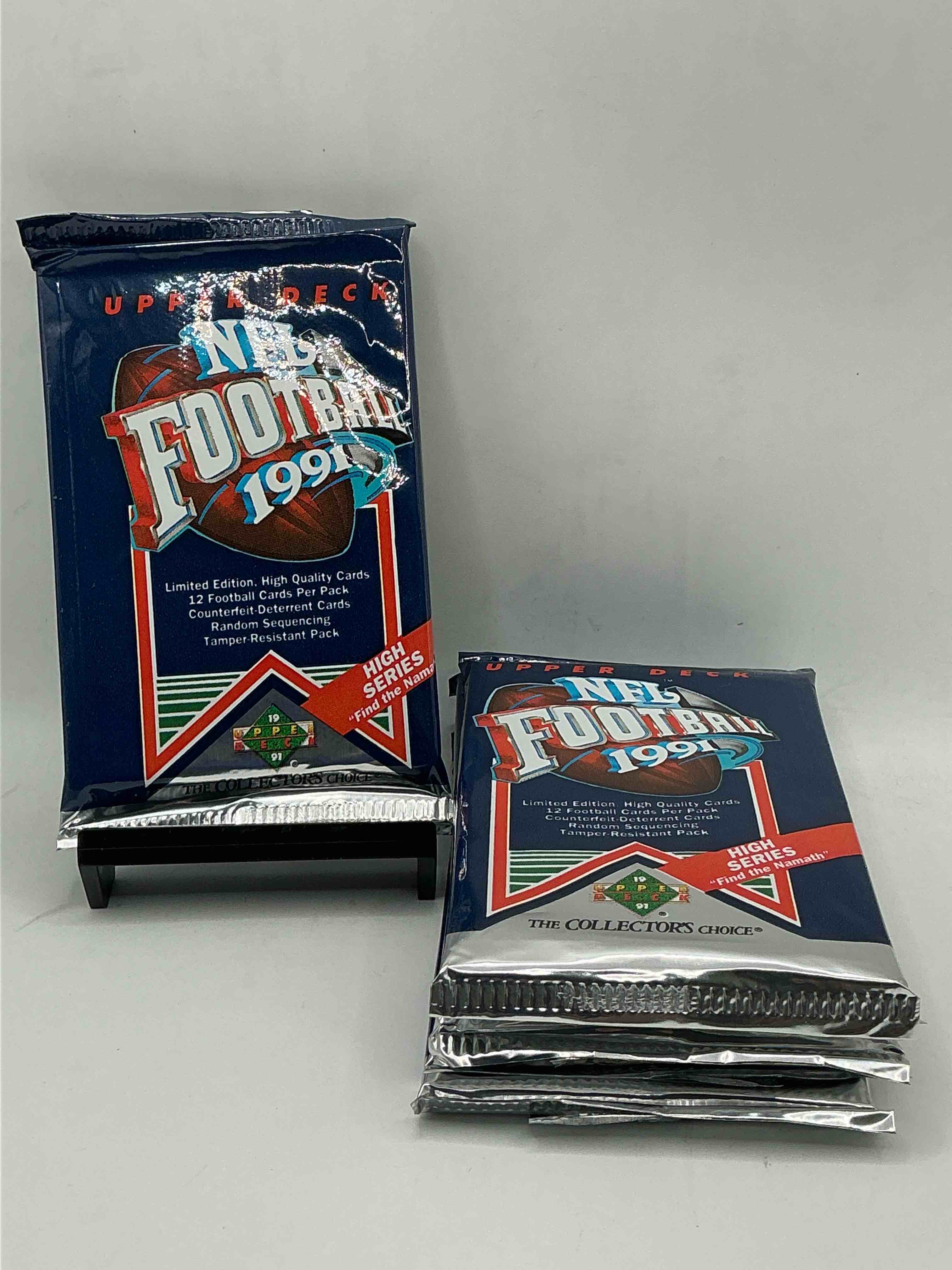 rare & vintage! 1991 upper deck high series unopened nfl football packs! direct from original box! brett favre rookie year! search for brett favre rookie & other 80s stars!