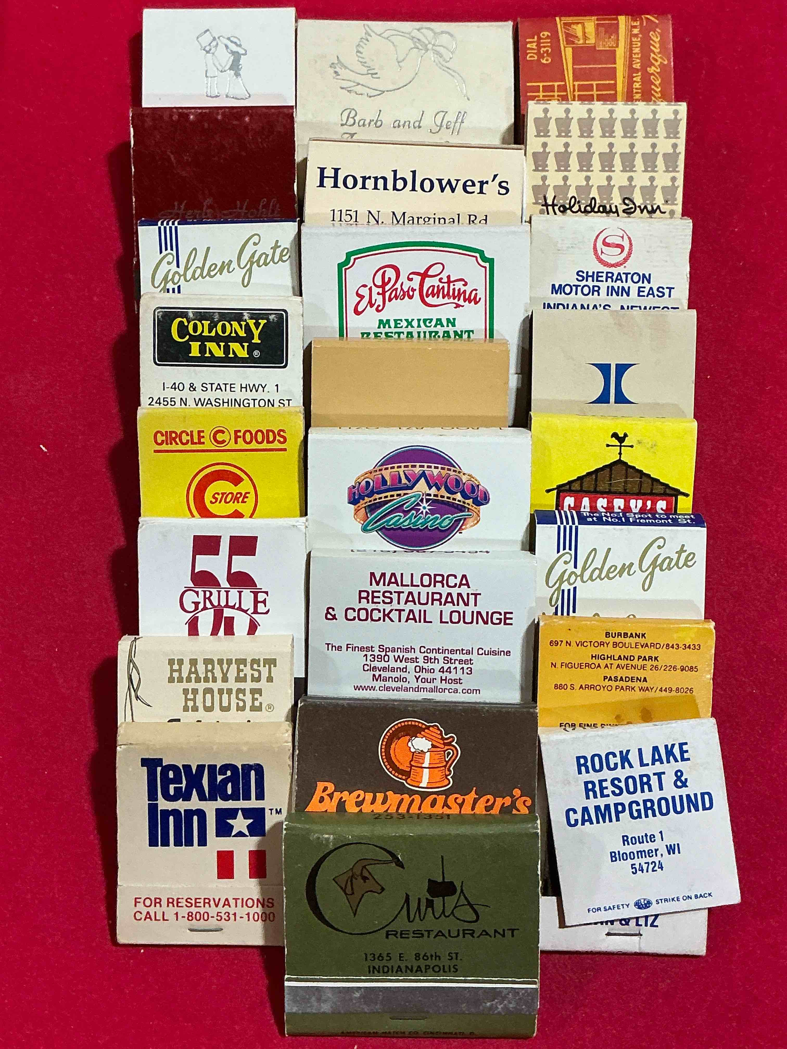 Condition photo showing Good Condition for vintage matchbooks!  a crazy hard to collect collection of matchbooks from all over, many from places that no longer exist!  collection spans decades & decades!  most books are complete with all matches!  one of a kind collection!  all original & impossible to find anywhere else!