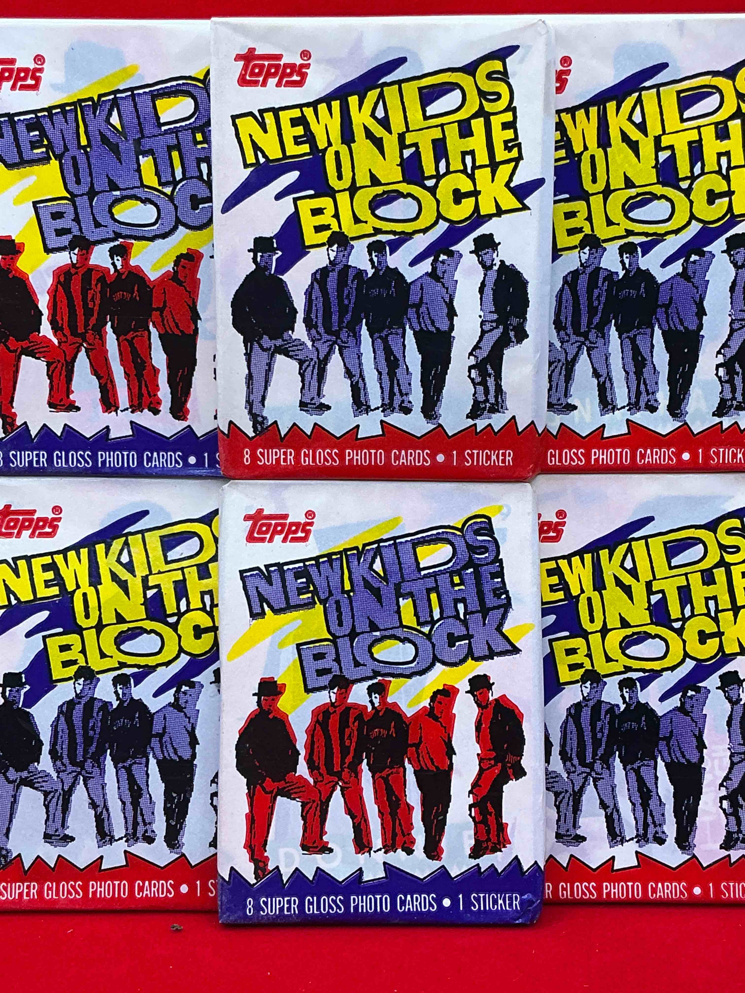 1989 hangin’ tough! new kids on the block, the original boy band history! check out these original, sealed new kids trading card wax packs, direct from original retail case! re-live 1989 with these highly collectible, authentic pieces of pop culture history!