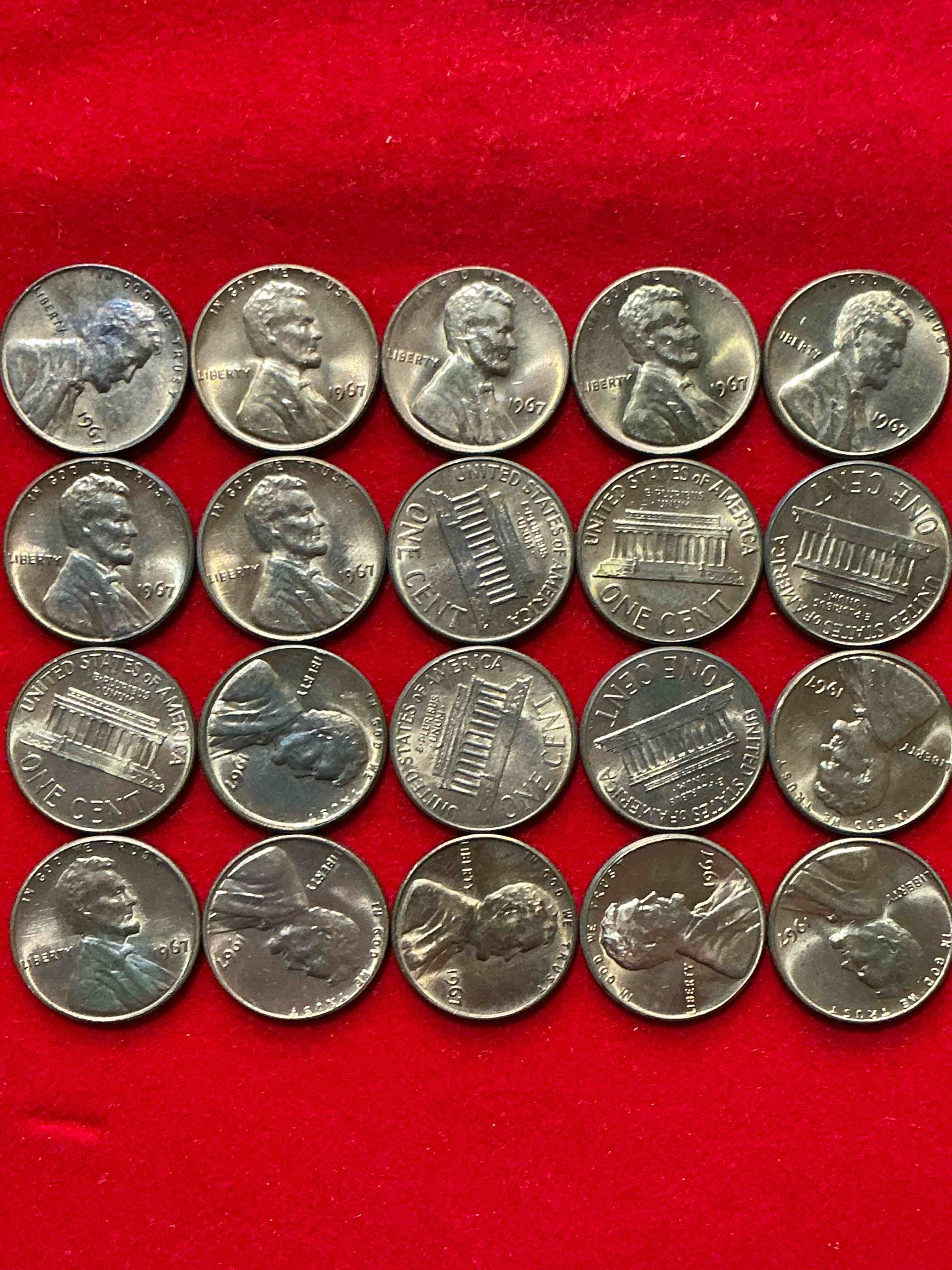 Condition photo showing New/Like New for 1967 “summer of love” brilliant uncirculated pennies!  check out these 1967 “summer of love” era pennies in brilliant uncirculated condition, many direct from the original treasury rolls!  these pennies haven’t seen the light of day since 1967!  own these highly collectible pieces of history in mint condition!