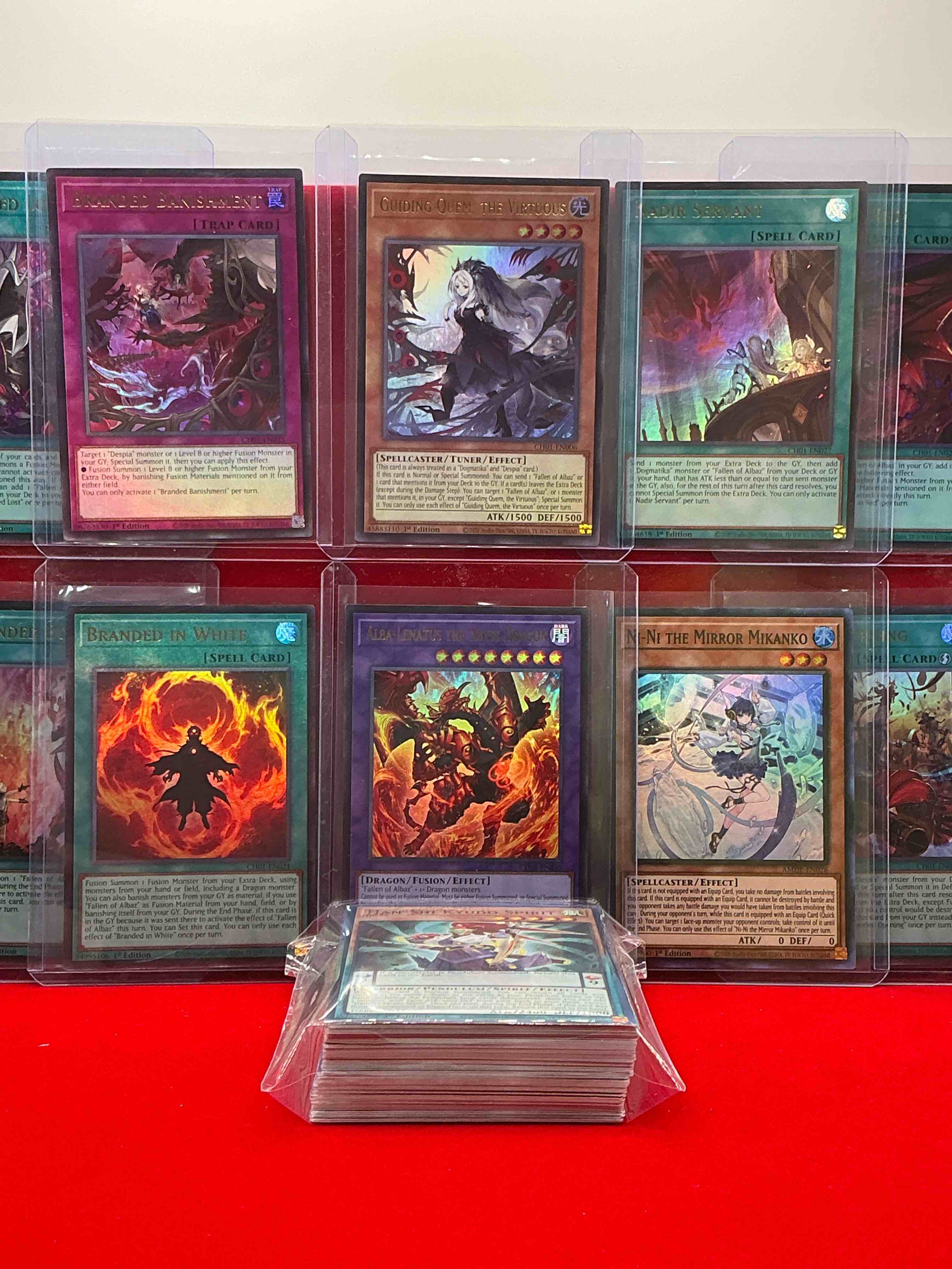 Condition photo showing New/Like New for yu-gi-oh……yu-gi-oh!! this 50 card lot includes 10 holographic cards along with 40 others! an excellent way to start or build to your collection! join the yu-gi-oh craze!