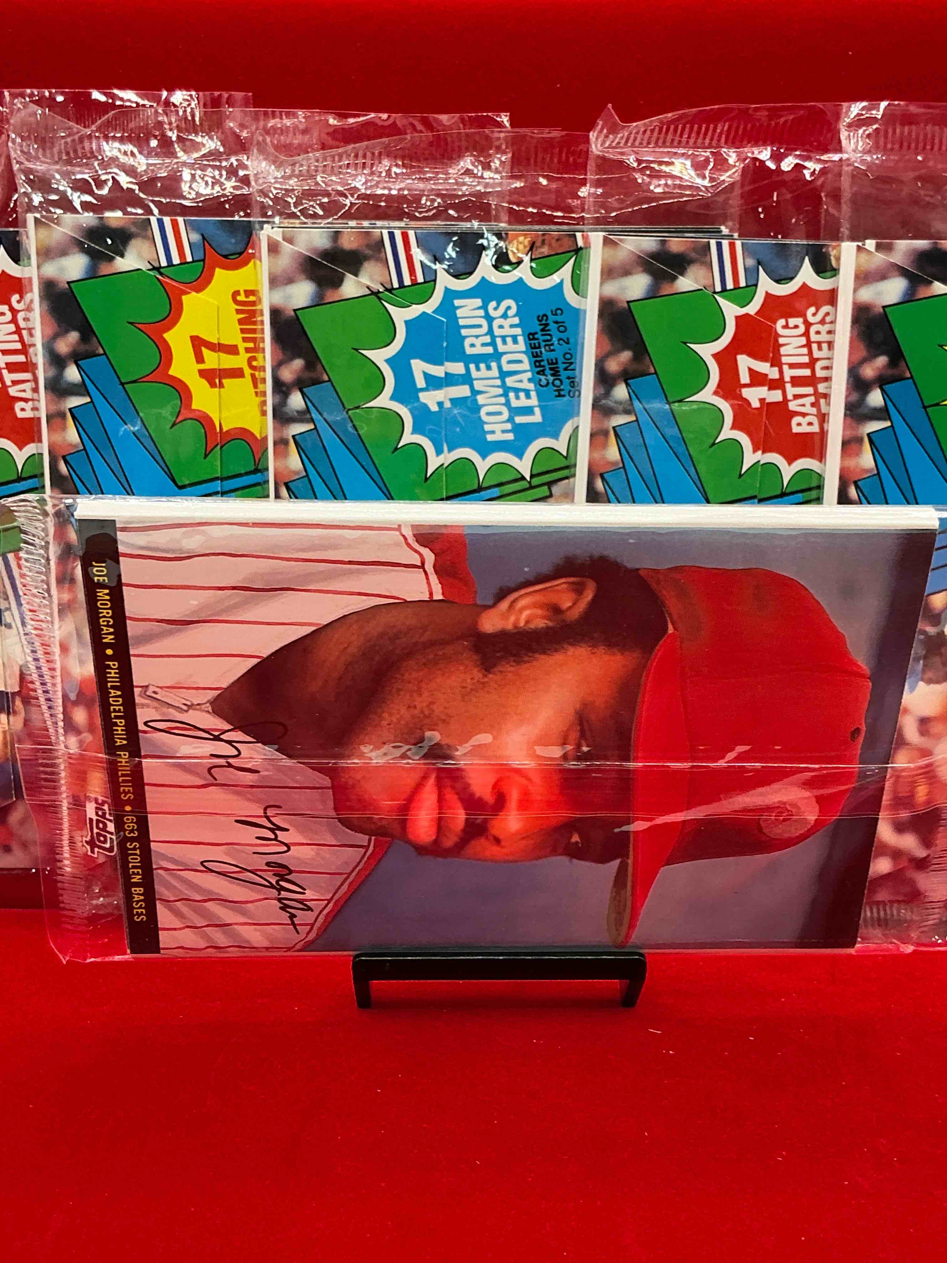 Condition photo showing New/Like New for 1983 topps baseball fold outs! celebrating stolen bases, pitching leaders, batting leaders & more! rare baseball packs! 