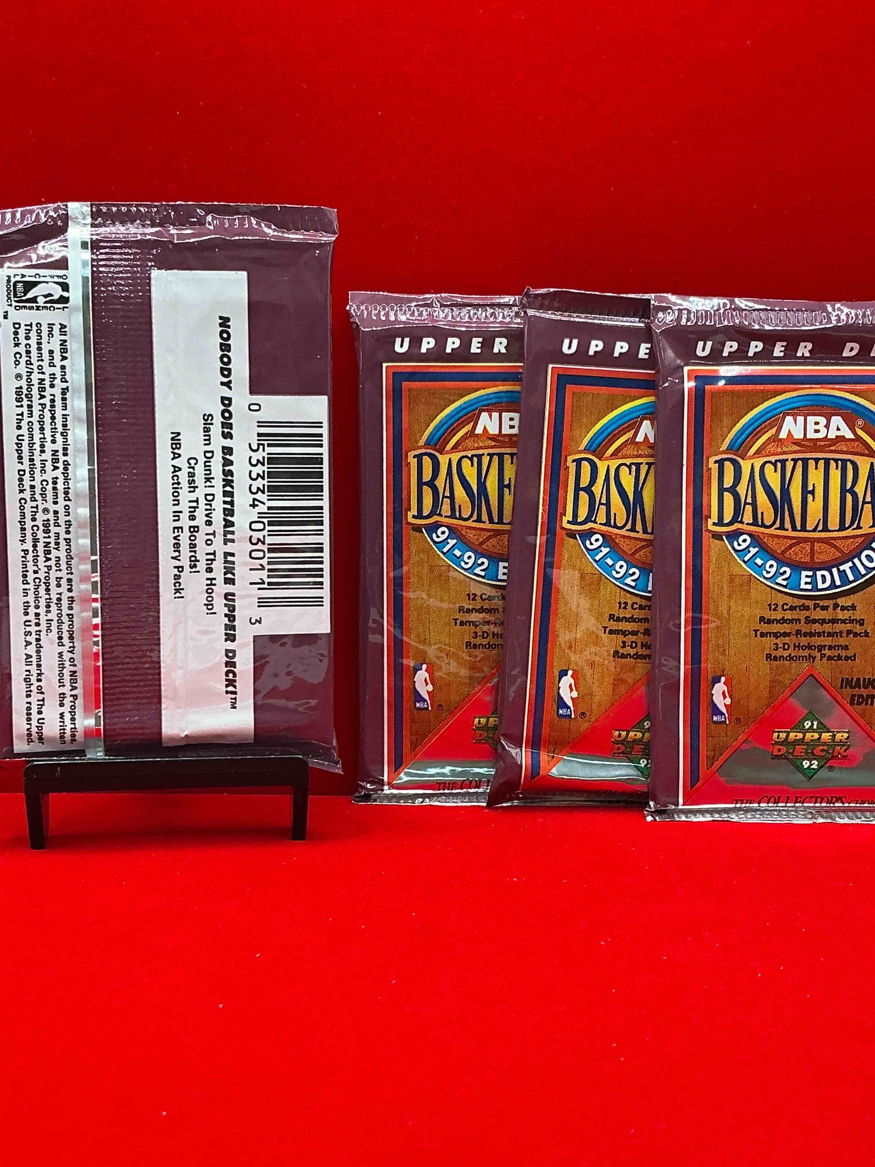Condition photo showing New/Like New for michael jordan?! 1991/92 nba upper deck basketball sealed sports card collectible pack, direct from original retail case! search for valuable michael jordan #44, magic vs. jordan card #34 & so many other cool cards! hard to find & drying up!