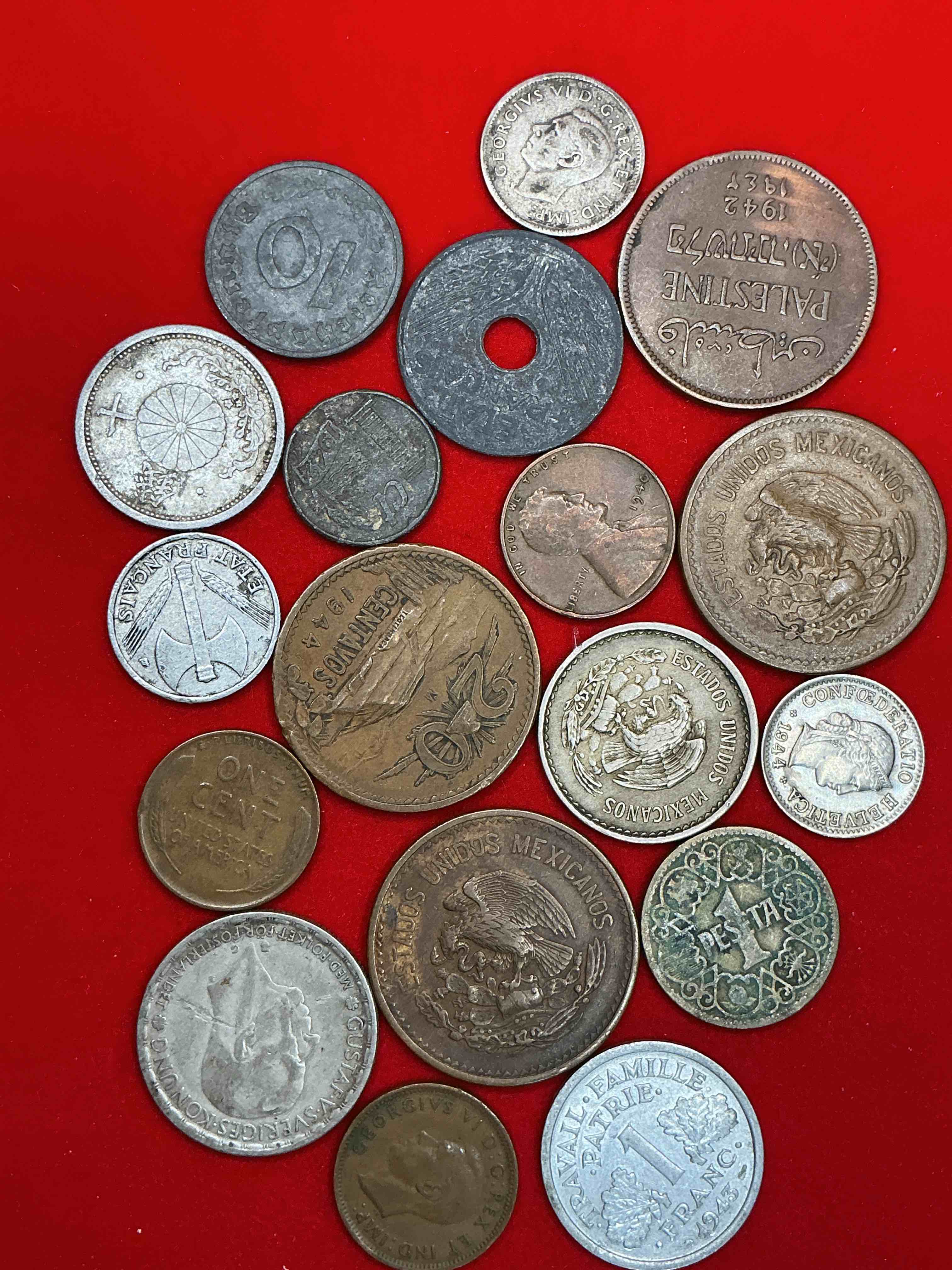 Condition photo showing Good Condition for world war two era buffs rejoice! check out this collection of ww2 era (1939-1945) coins! super hard to collect & find in one place! great conversation pieces & incredible pieces of history!