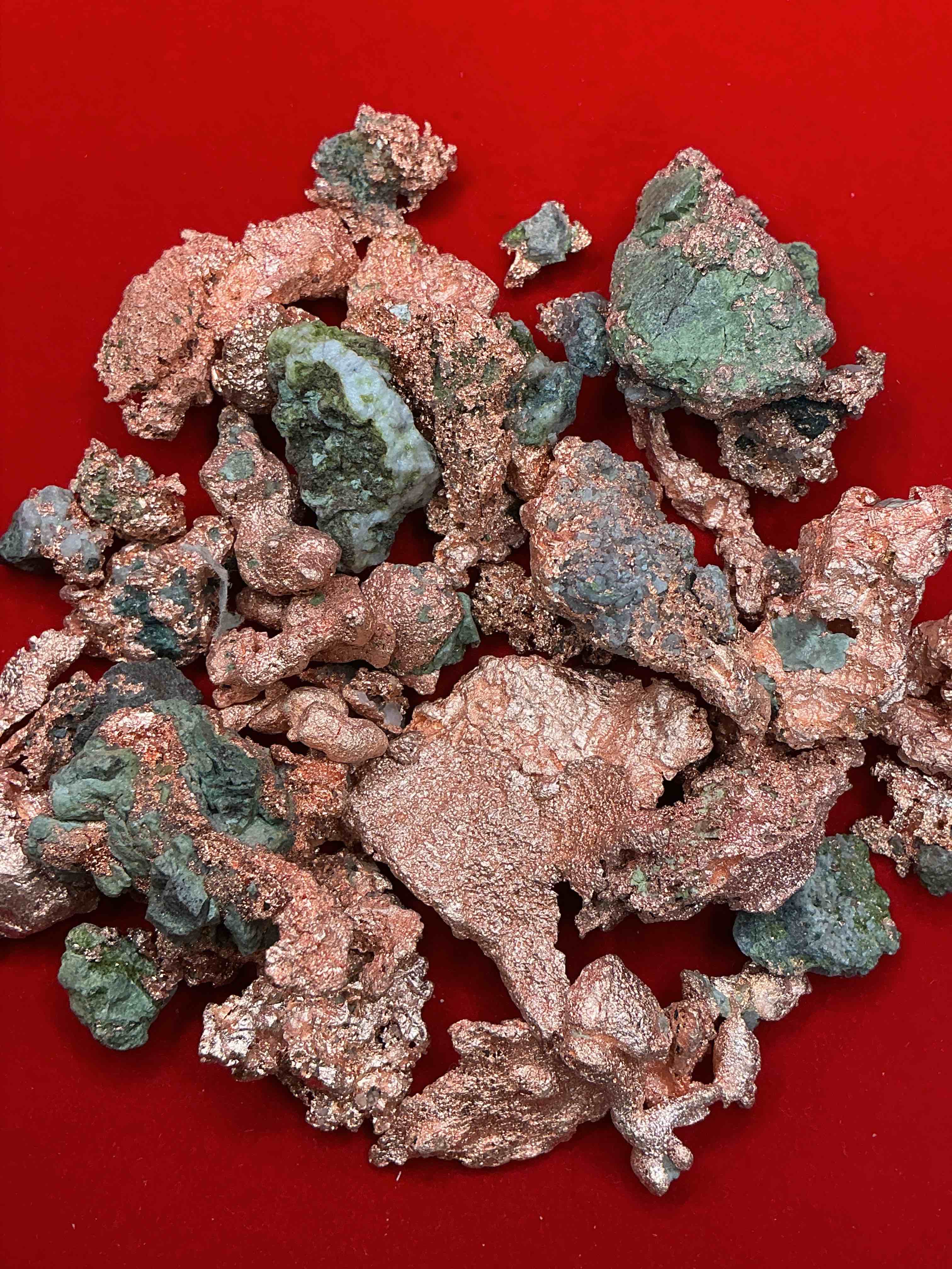 Condition photo showing Good Condition for copper wow!  large native michigan raw copper nuggets, straight from michigan copper mine!  rare in unrefined form, each one unique!  almost impossible to find!  total weight of nuggets approx 1/2 pound!
