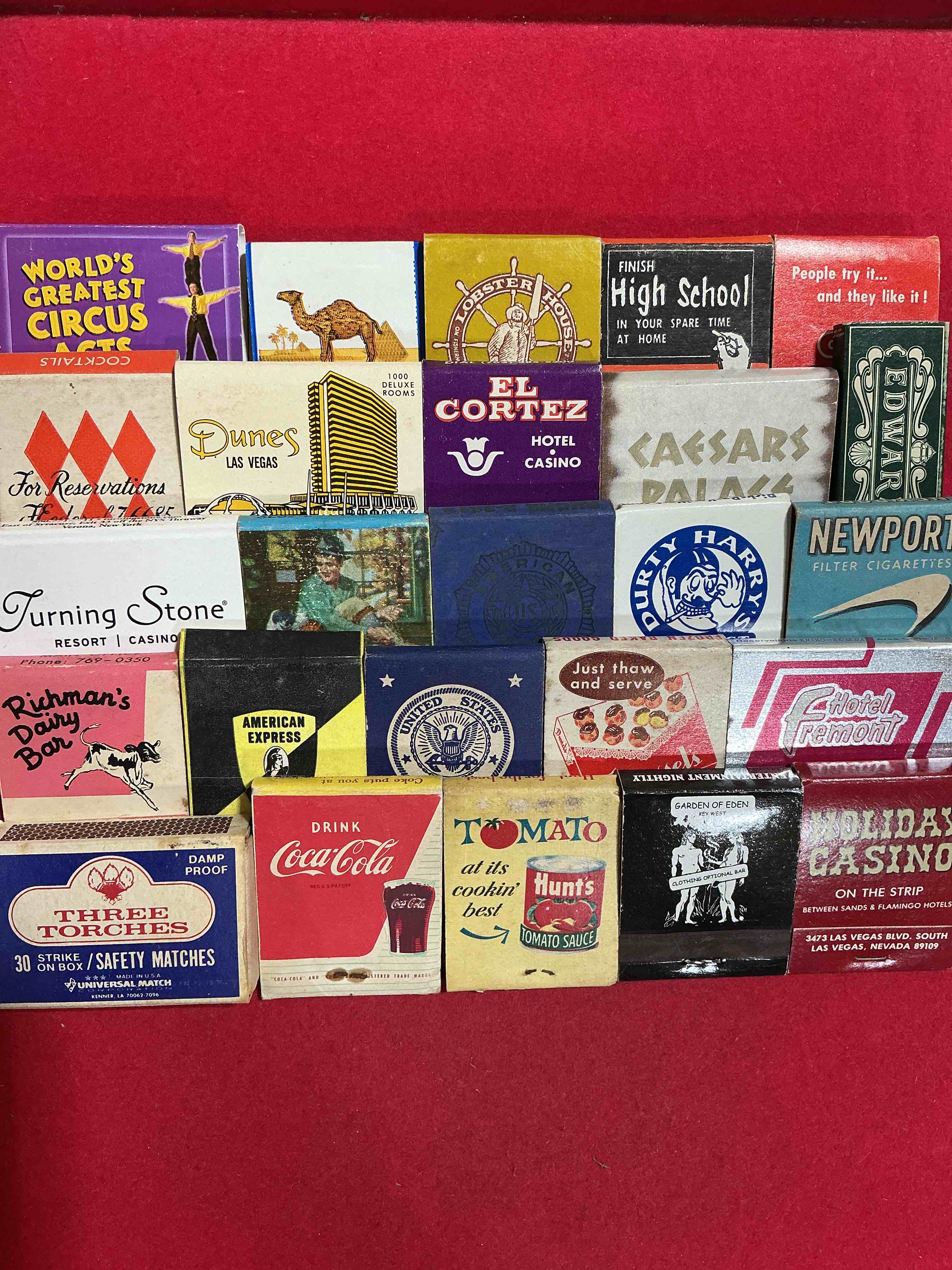 Condition photo showing Good Condition for vintage matchbooks!  a crazy hard to collect collection of matchbooks from all over, many from places that no longer exist!  collection spans decades & decades!  most books are complete with all matches!  one of a kind collection!  all original & impossible to find anywhere else!
