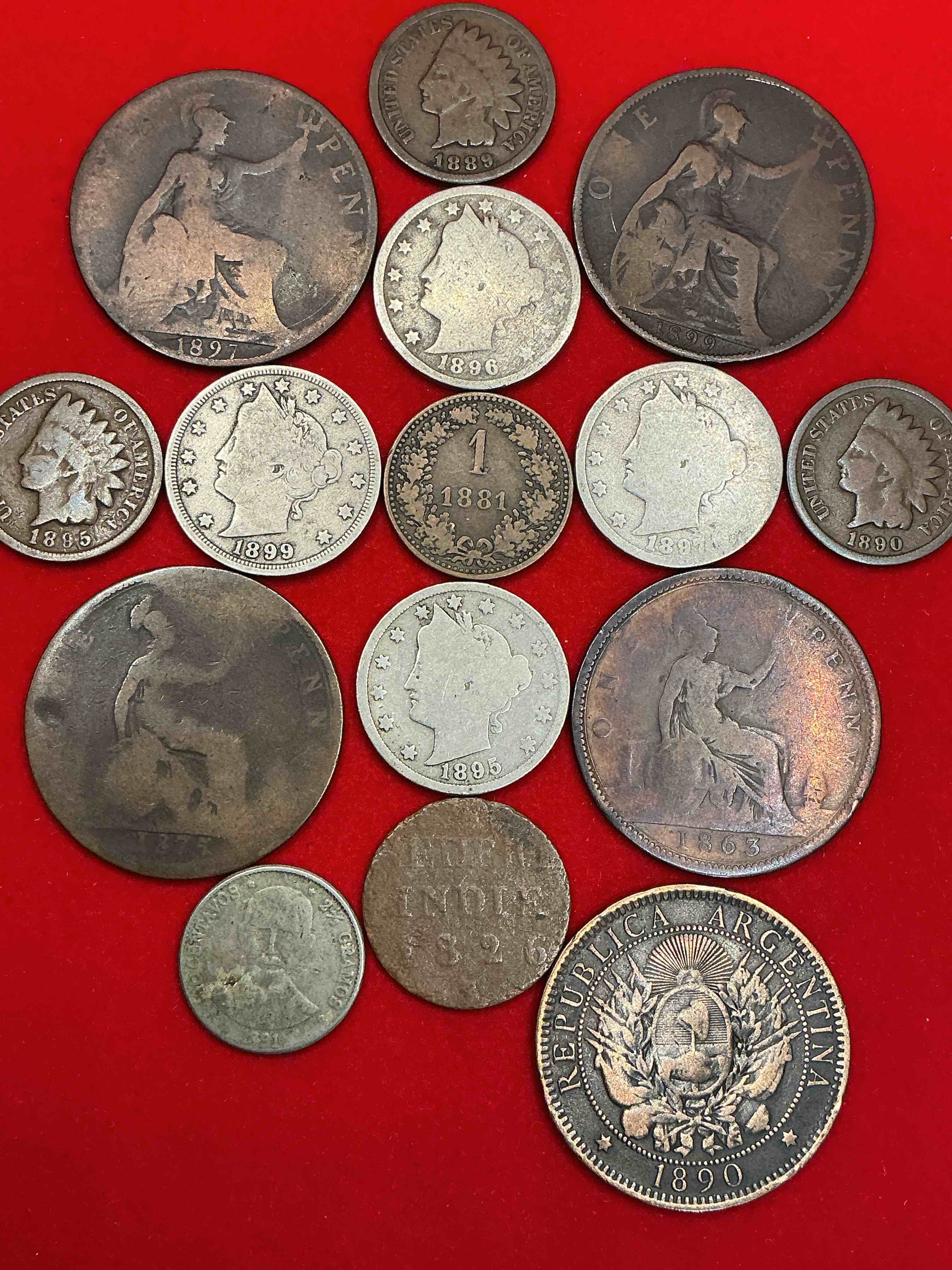 1800’s coins!!! lot of 15 coins all from the 19th century! each one is unique and has seen 100s of years of history!