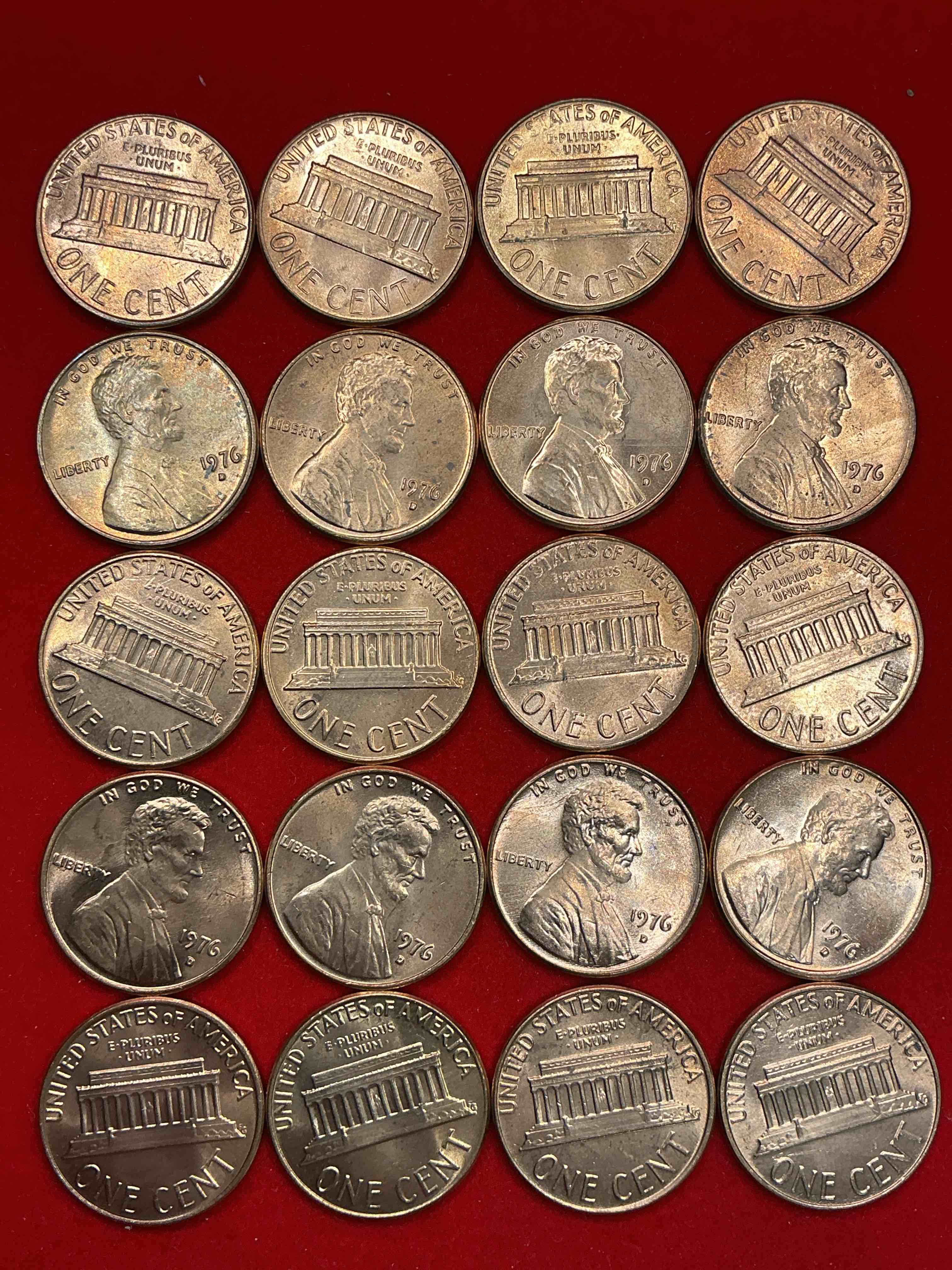 Condition photo showing New/Like New for 1976 brilliant uncirculated america 200 year anniversary pennies!  celebrate america’s bicentennial with the unc brilliant 1976 pennies, direct from the original bank rolls!  these pennies have not seen the light of day since 1976, wow!  serious collector items! 