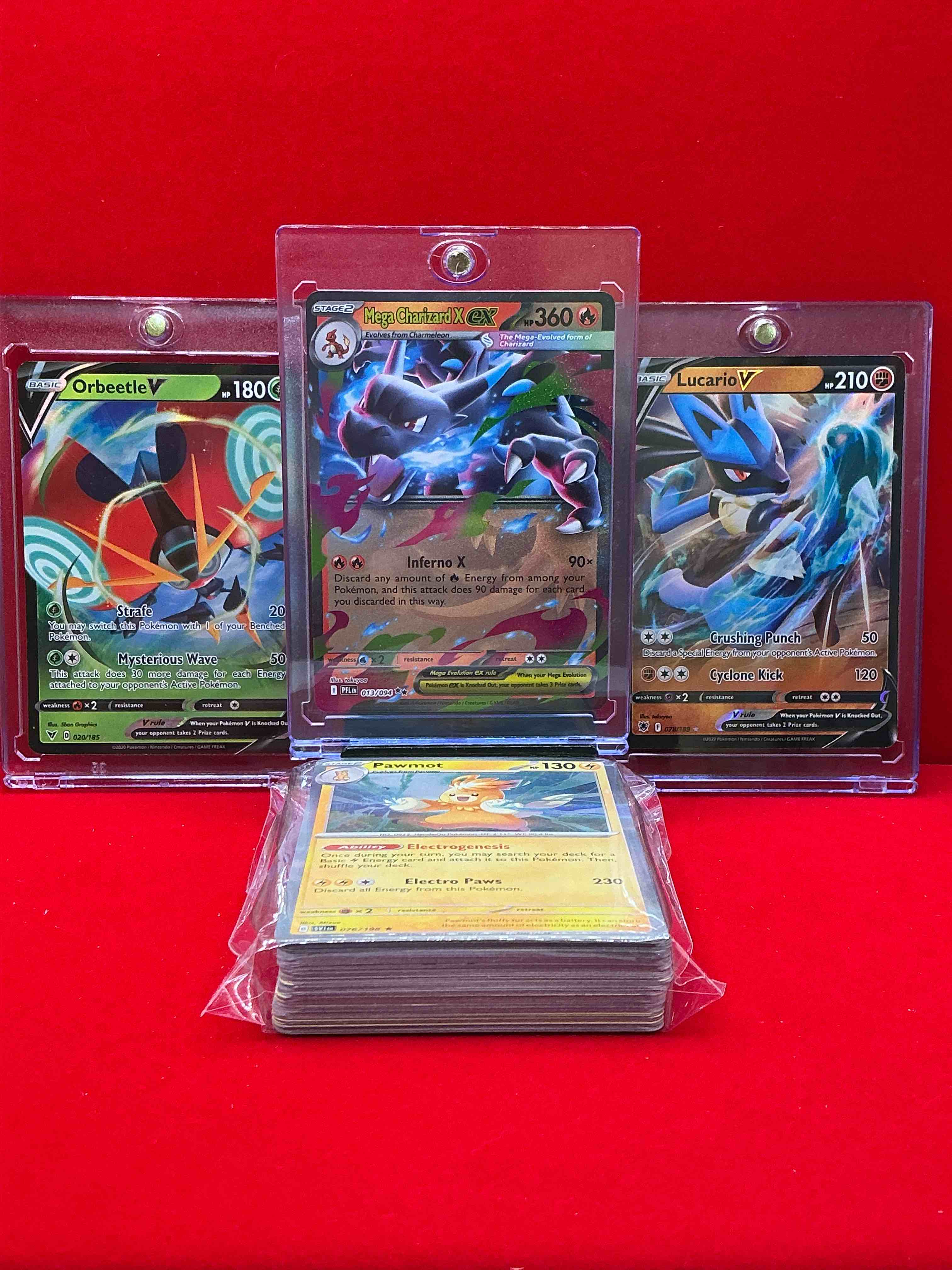 Charizard EX, Lucario V & More! Pokémon Palooza! Along With 50 Other Pokémon Heroes, Holos, Legends & Commons- Including Holographic Cards, Stage 2 Cards, Holos In All Forms & More! Also Includes 36 Non Holo Common/ Uncommon Basic & First Stage Cards Trainers & Energy Too! Perfect Set For Collectors & Enthusiasts!