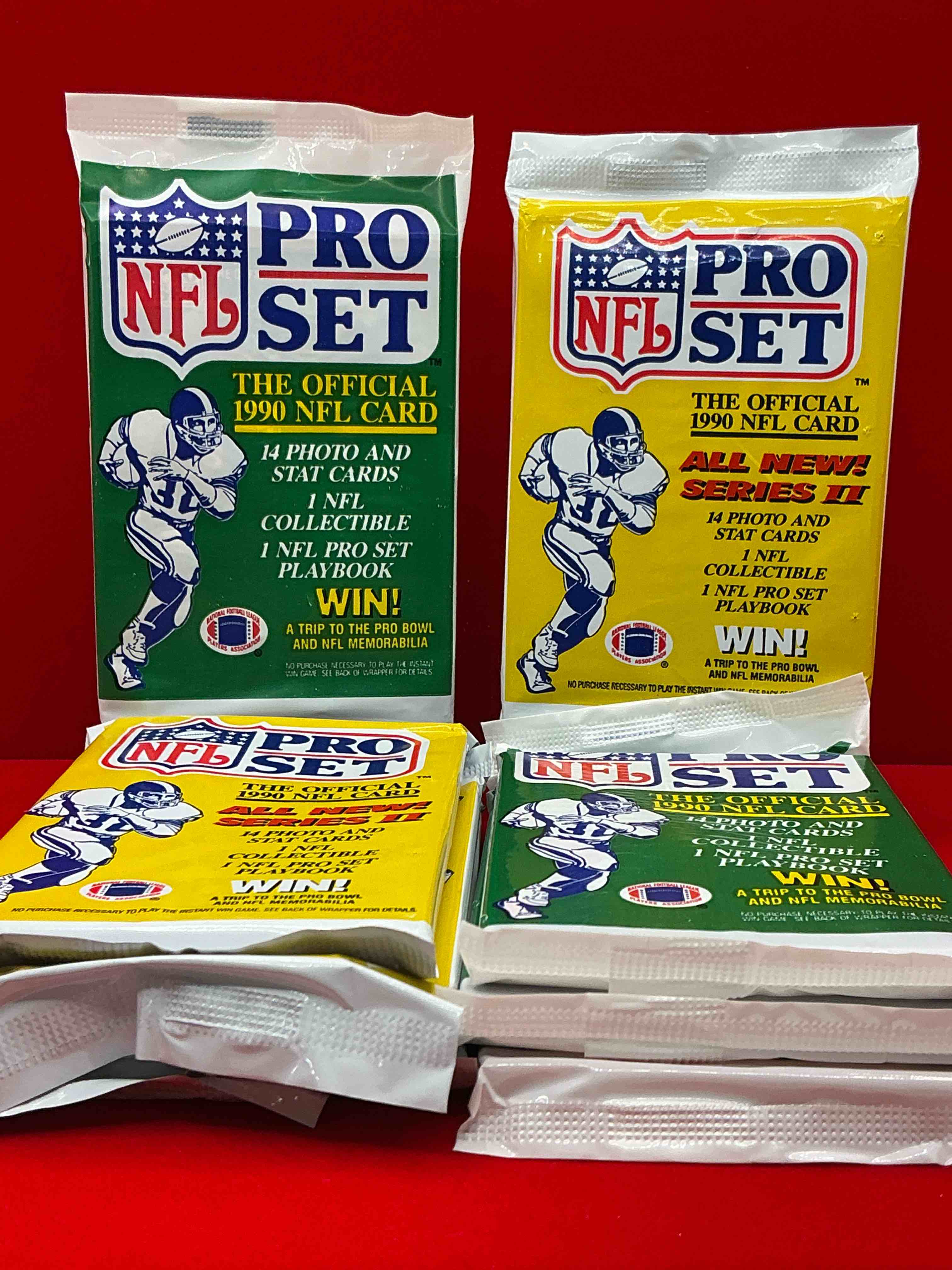 Wow! 1990 Pro Set Football Sealed Card Packs, Series I & II, Direct From Original Retail Case!Highly Sought After By Collectors As This Year Is Loaded With High Profile Cards!Search For Cards From Barry Sanders, Deion Sanders, Troy Aikman, Michael Irvin & Much More! Getting Hard To Find!