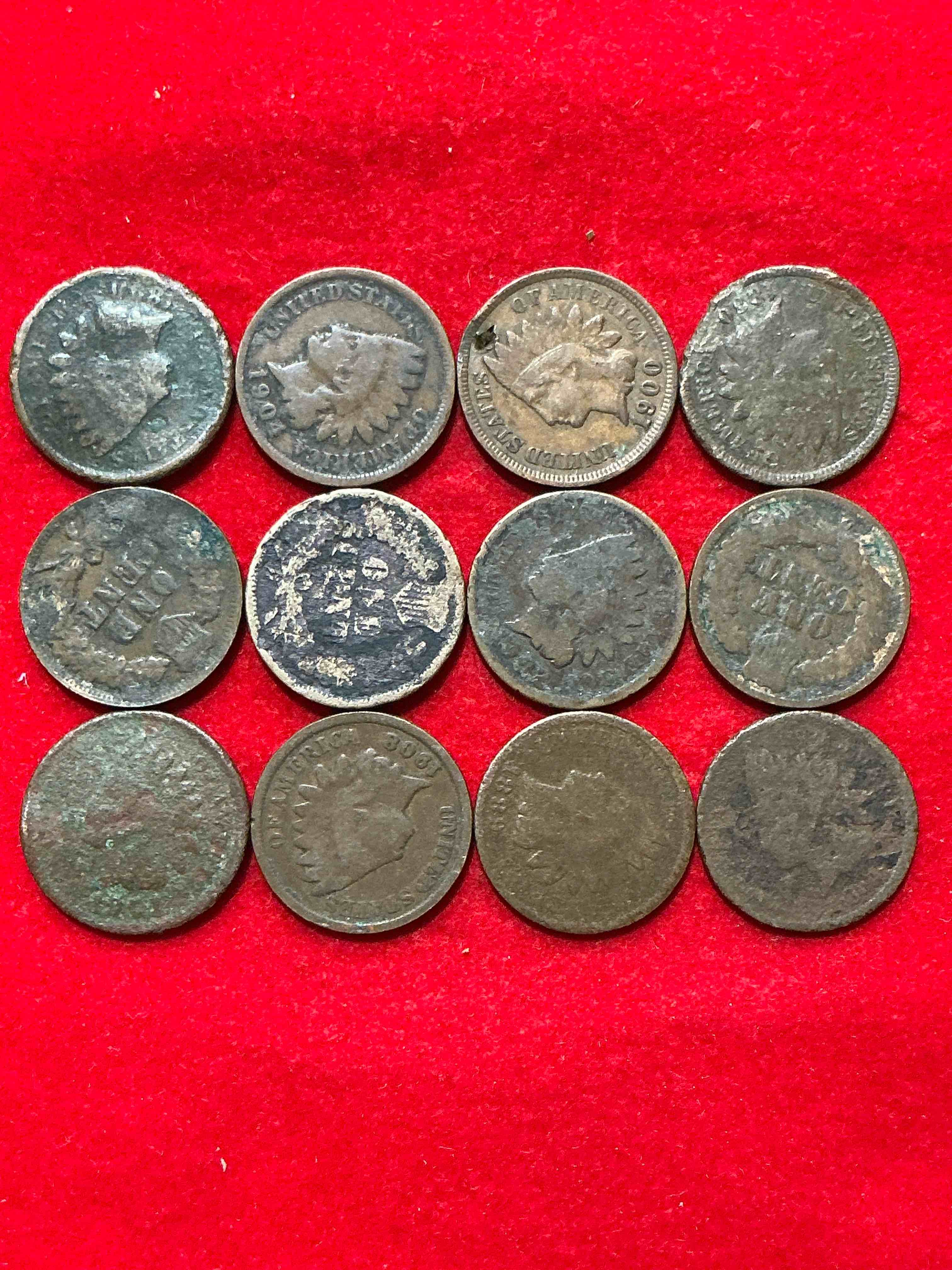 Indian Head Pennies! These Gorgeous U.S. Pennies Were Minted From 1859-1909 & Have Become Serious Collector Items! The "Indian Head" Design Is Actually A Representation Of Lady Liberty Wearing An Indian Headdress. Here Are Beautiful, Well-Kept Examples Representing Many Different Mint Years! Great For Collecting, Investing & Learning History, & Rare With Visible Dates!