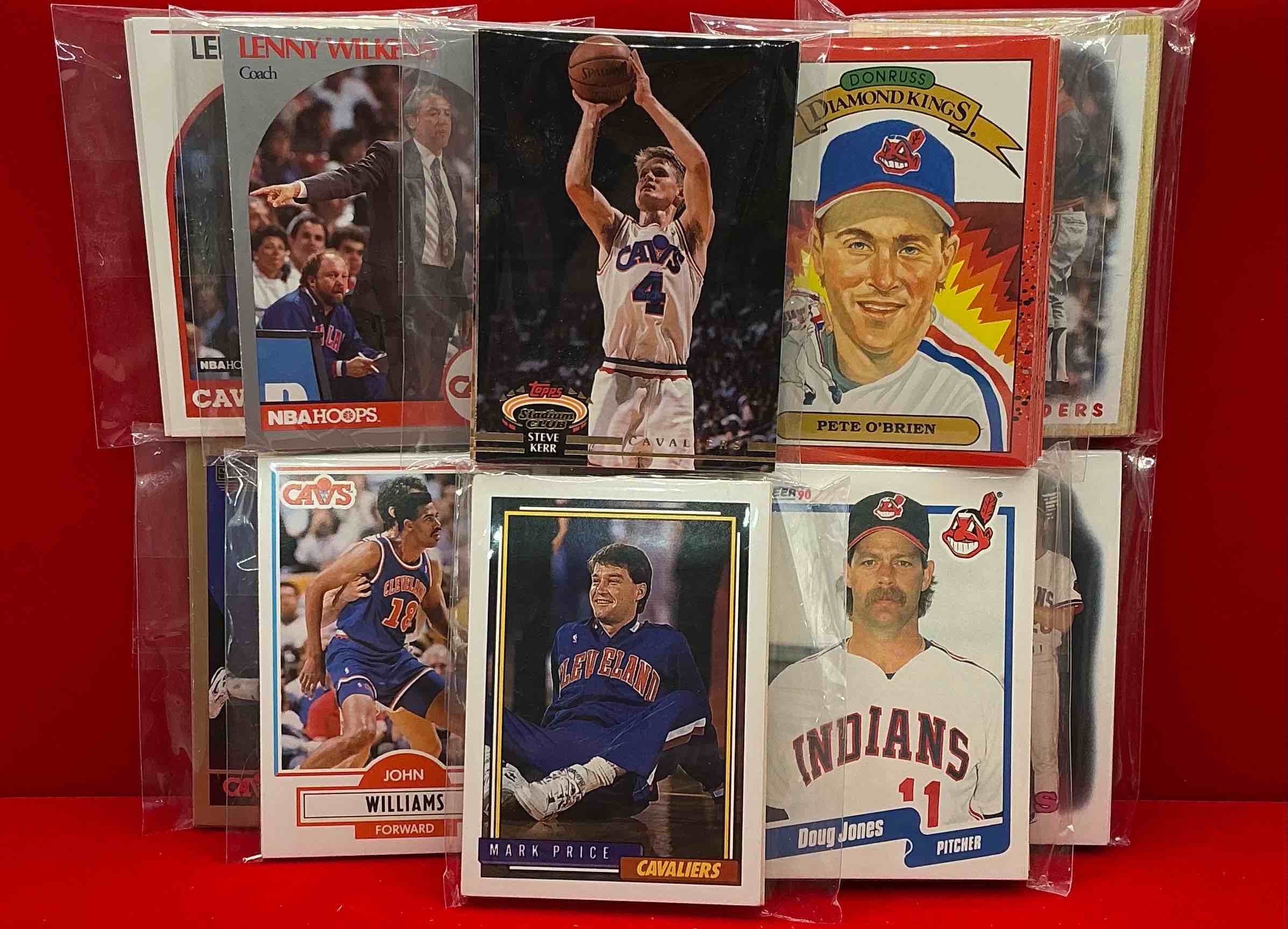 Indians & Cavaliers! Awesome Team Card Collection From Some Of Cleveland’s Greatest Sports Teams! Steve Kerr, Pete O’Brien, John Williams, Doug Jones & More! 10 Awesome Packs! 