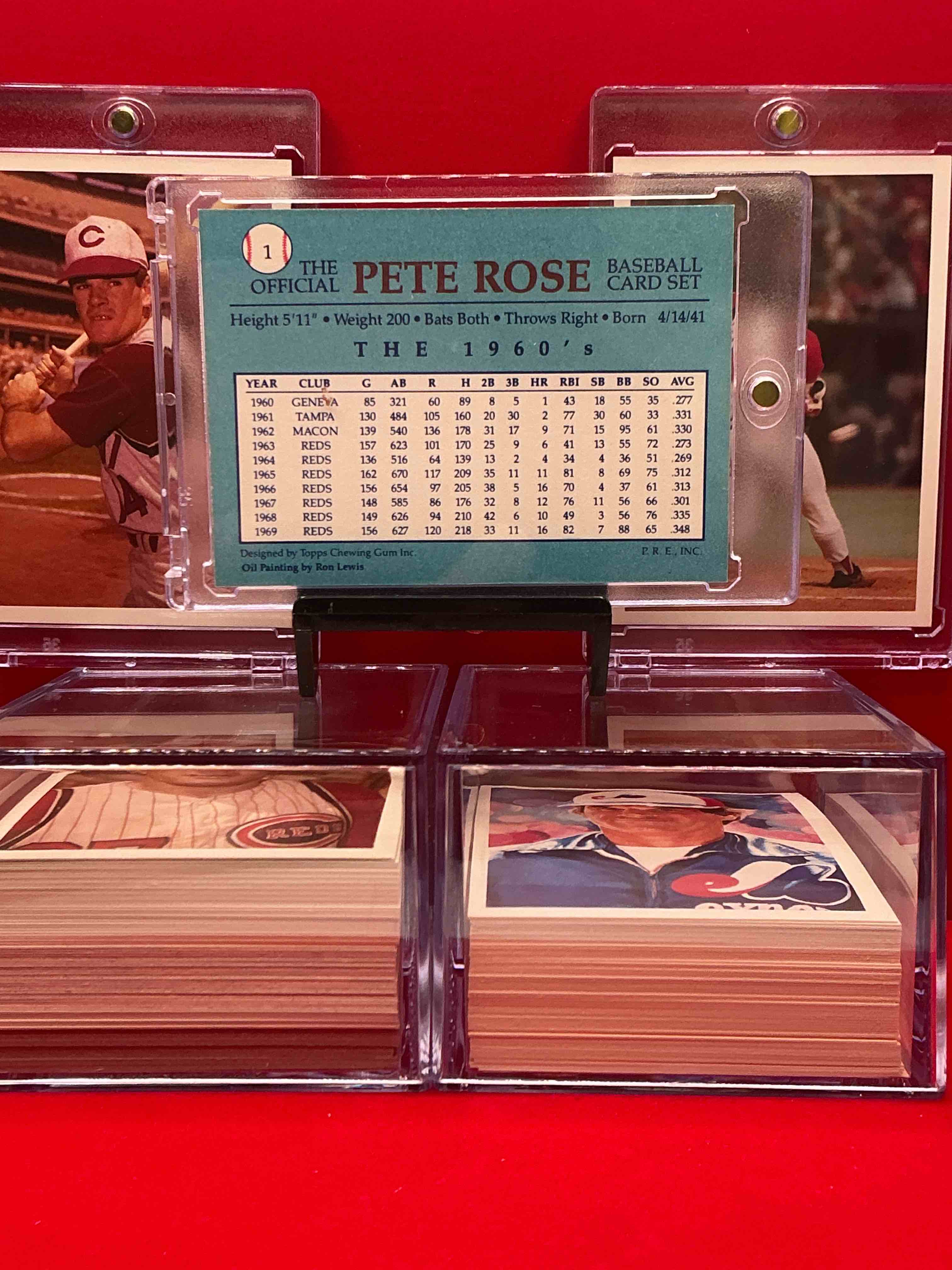 Condition photo showing New/Like New for rare pete rose 1985 wow! ultra rare, authentic, official mlb pete rose baseball cards, complete 120 card set with original box! bid is per card. your chance to own very rare, original pete rose memorabilia from 1985!