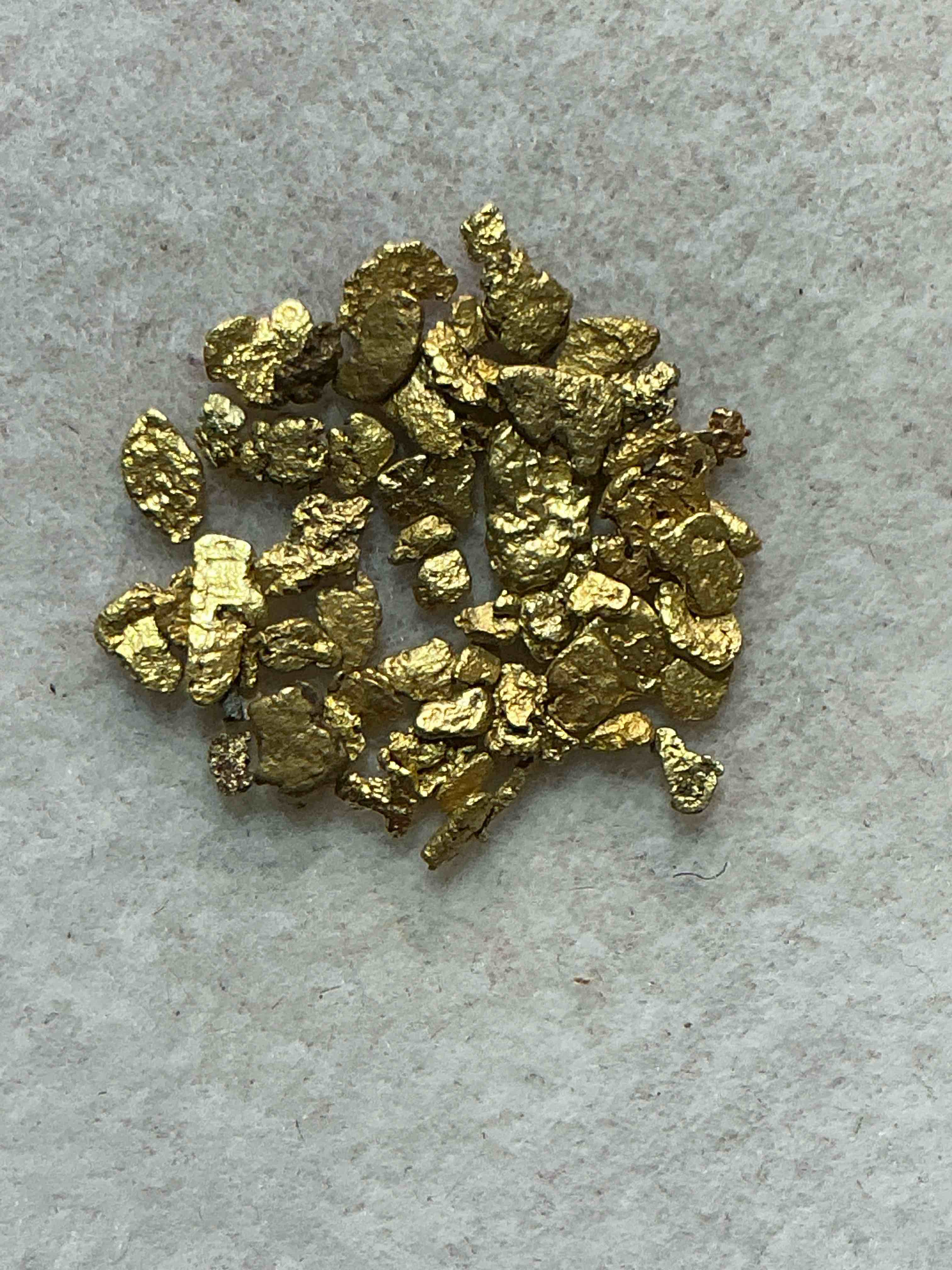 genuine gold nuggets!  approximately 1 gram of prospected gold nuggets! gold nuggets fresh from prospecting north carolina mountains, total weight of all nuggets is approximately 1 gram! these gold nuggets test at between approx 22-24 karat. gold in raw, prospected form is extremely hard to find & much rarer than any refined form. get in on the gold craze... gold has increased in value over 40% since 2025! u.s. dime for size reference only (not included). case in image included. own genuine, gold nuggets! 