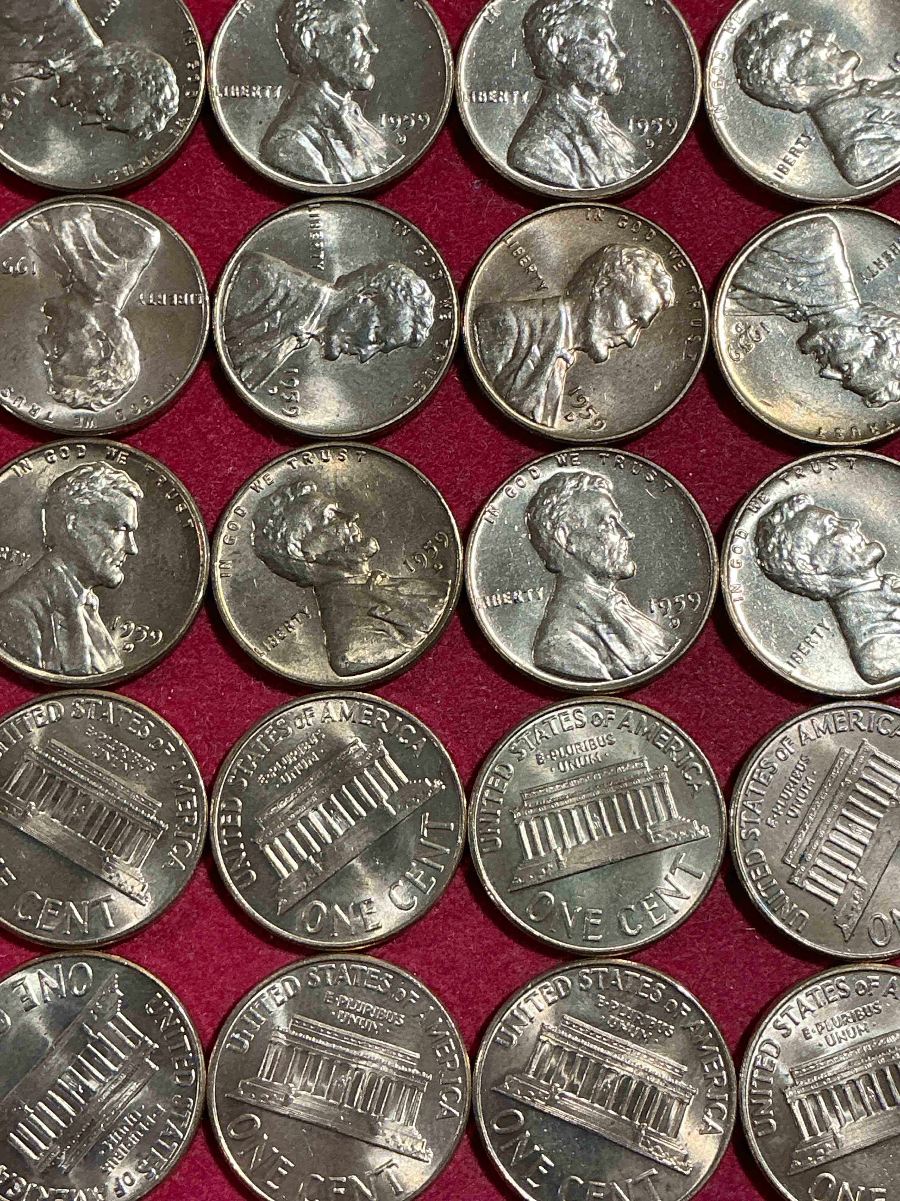 1959 brilliant uncirculated pennies! 1959 was the last year of an epic chapter of american history! own pieces of the 1950’s with these brilliant uncirculated pennies! many from the original treasury bank rolls not having seen daylight since 1959, wow!