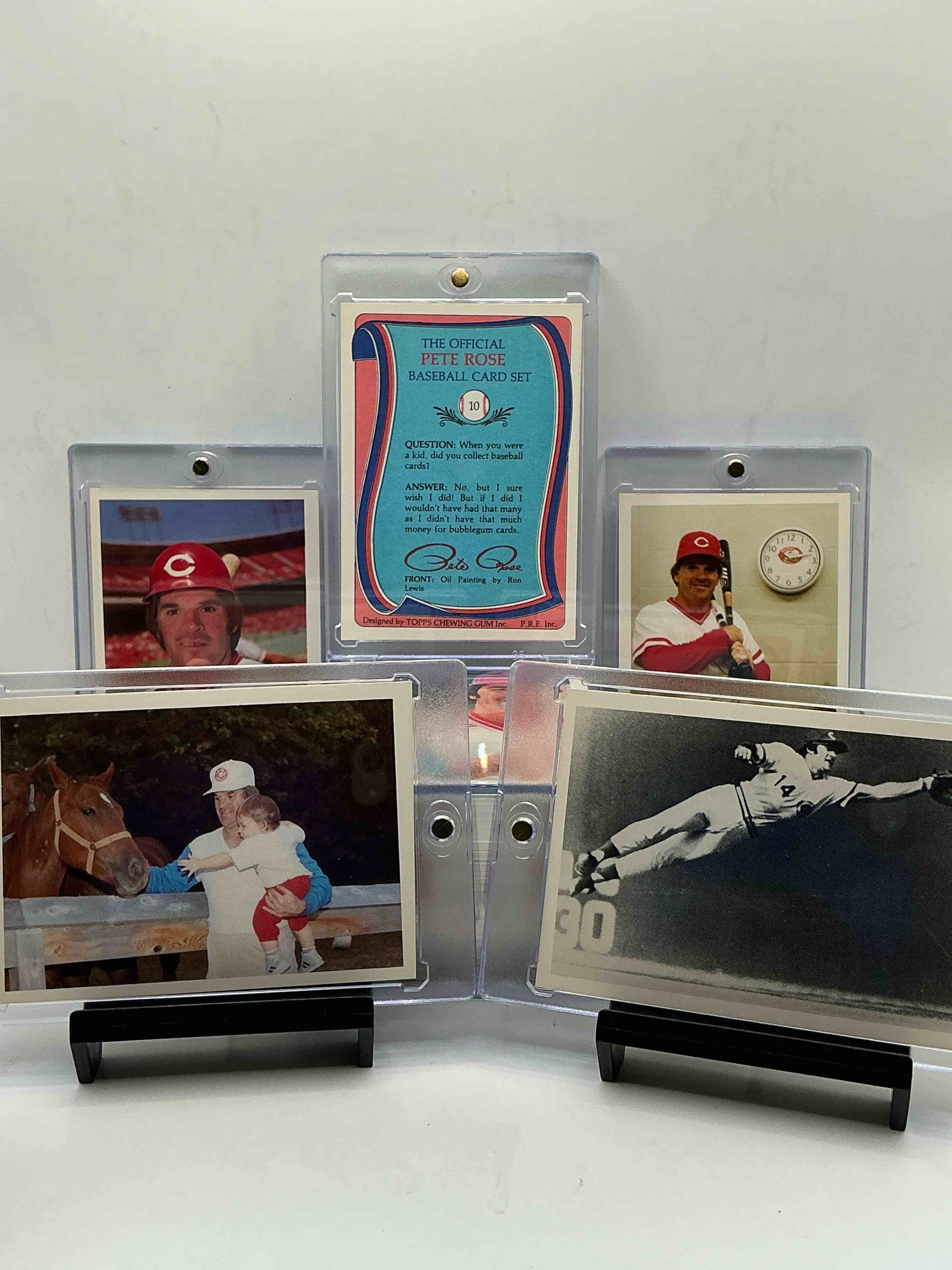 Condition photo showing New/Like New for rare pete rose 1985 wow! ultra rare, authentic, official mlb pete rose baseball cards, complete 120 card set with original box! bid is per card. your chance to own very rare, original pete rose memorabilia from 1985!